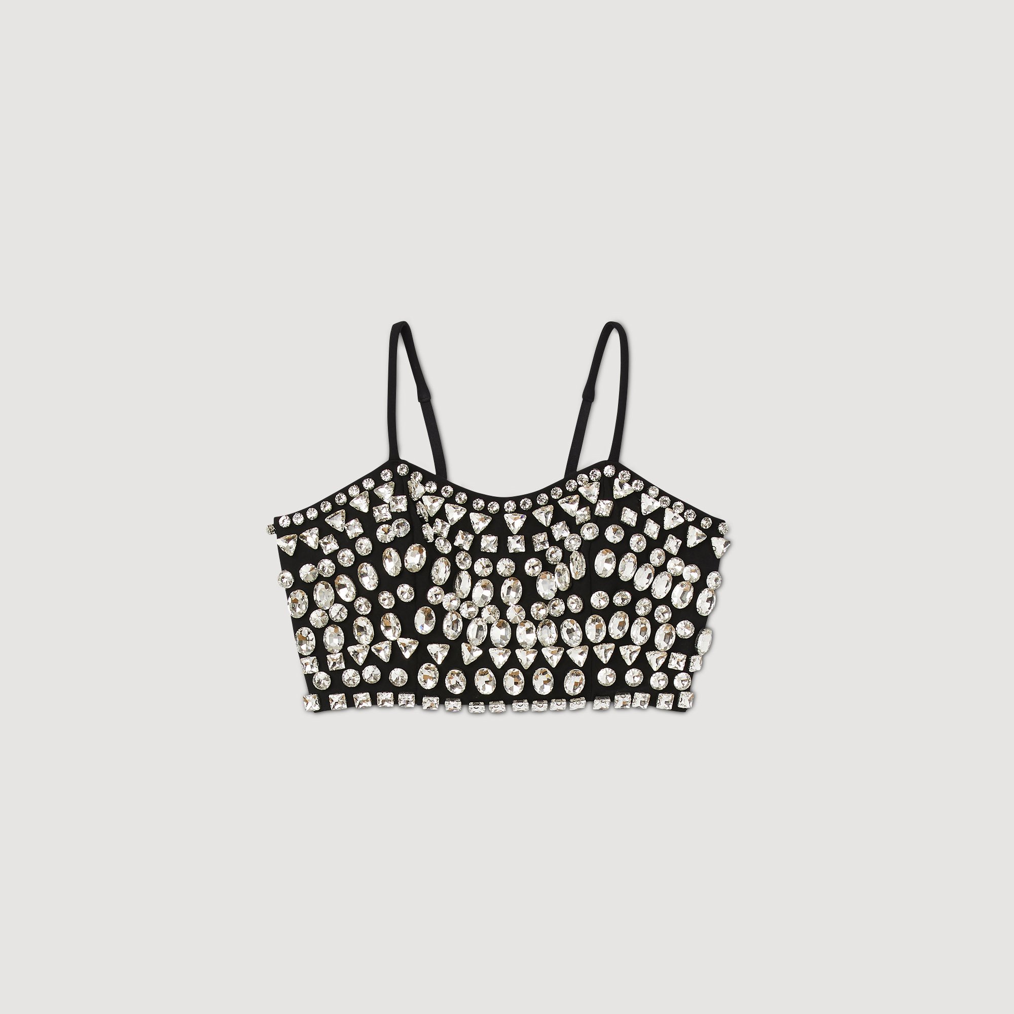 Top embellished with rhinestone gems