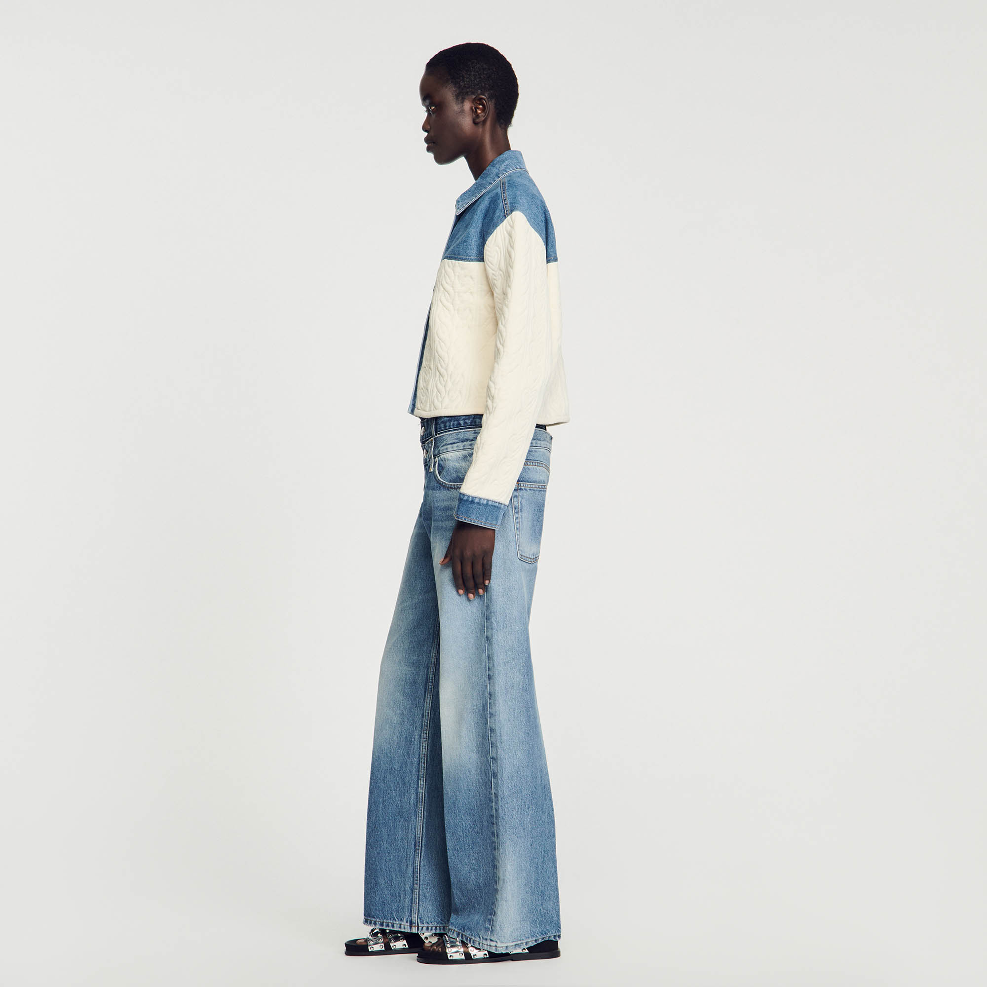 Dual-material coatigan