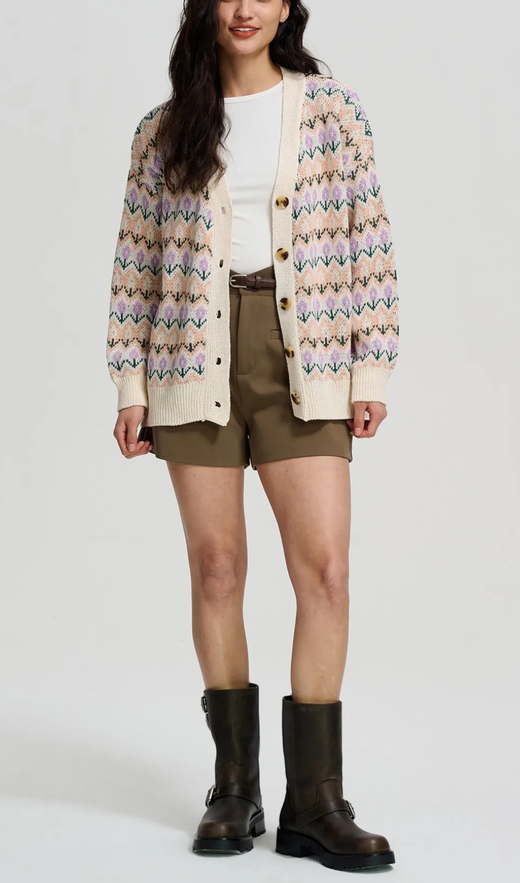 Knit Cardigan IN Light Pink