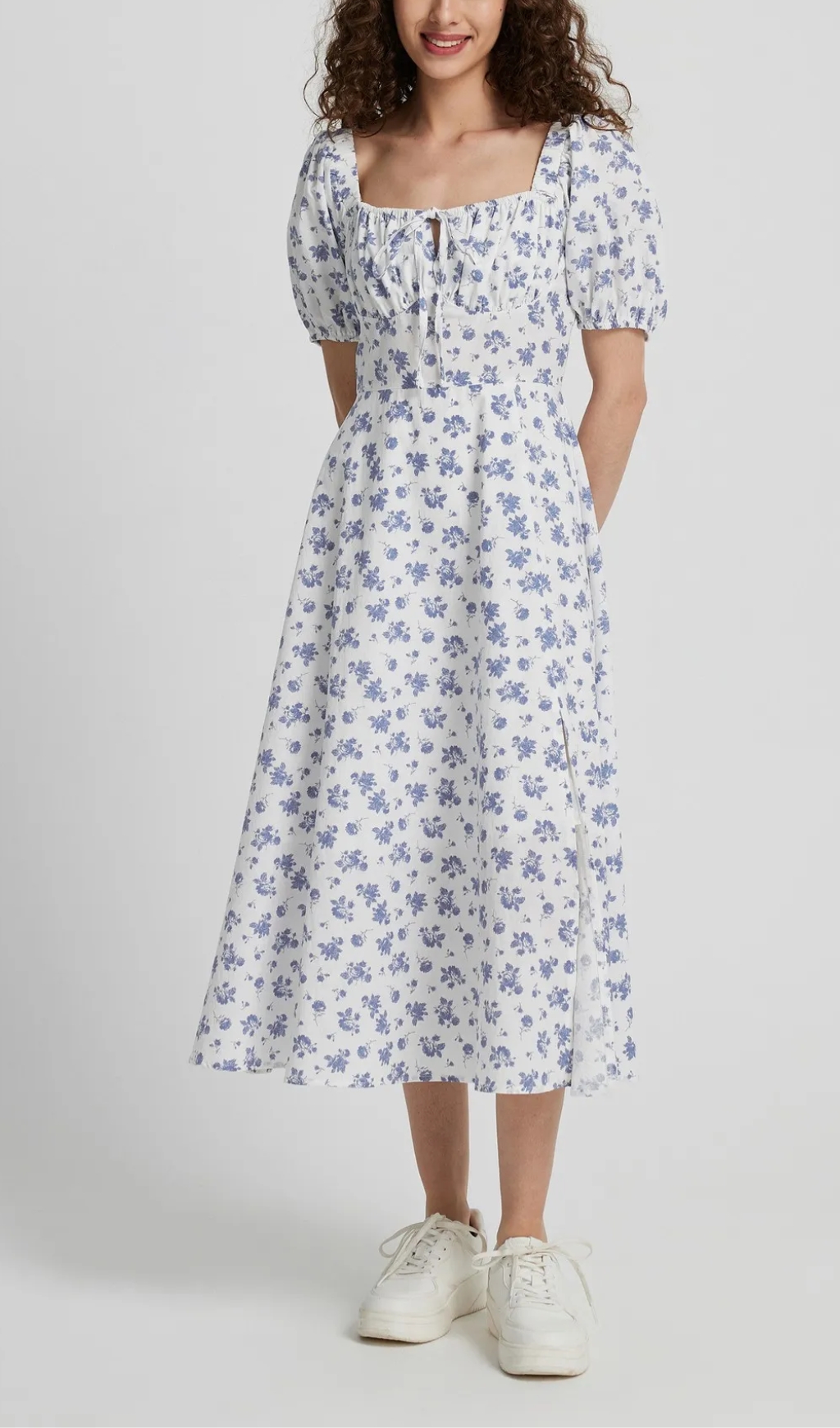 Flower Print A-line Dress IN