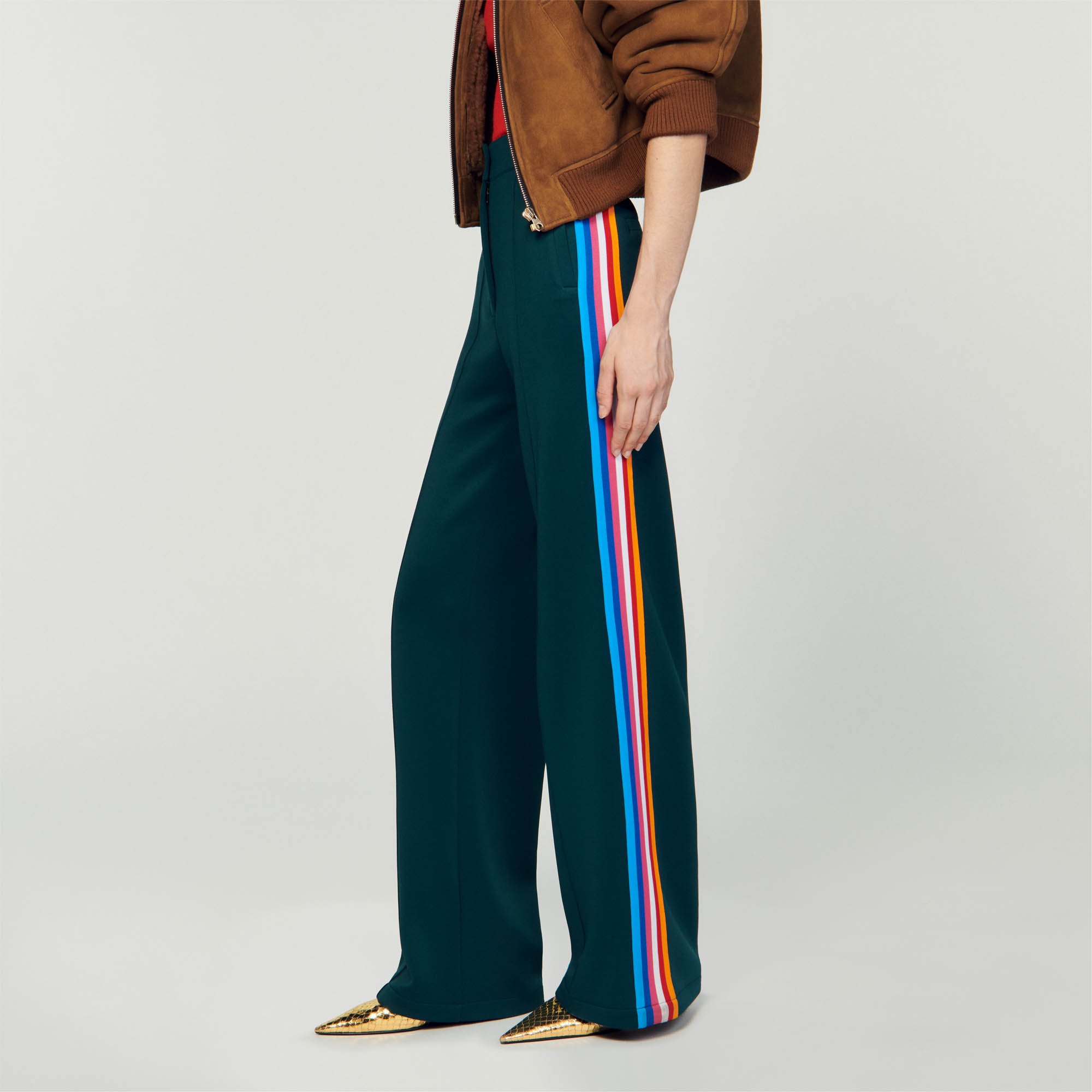 Trousers with side stripes