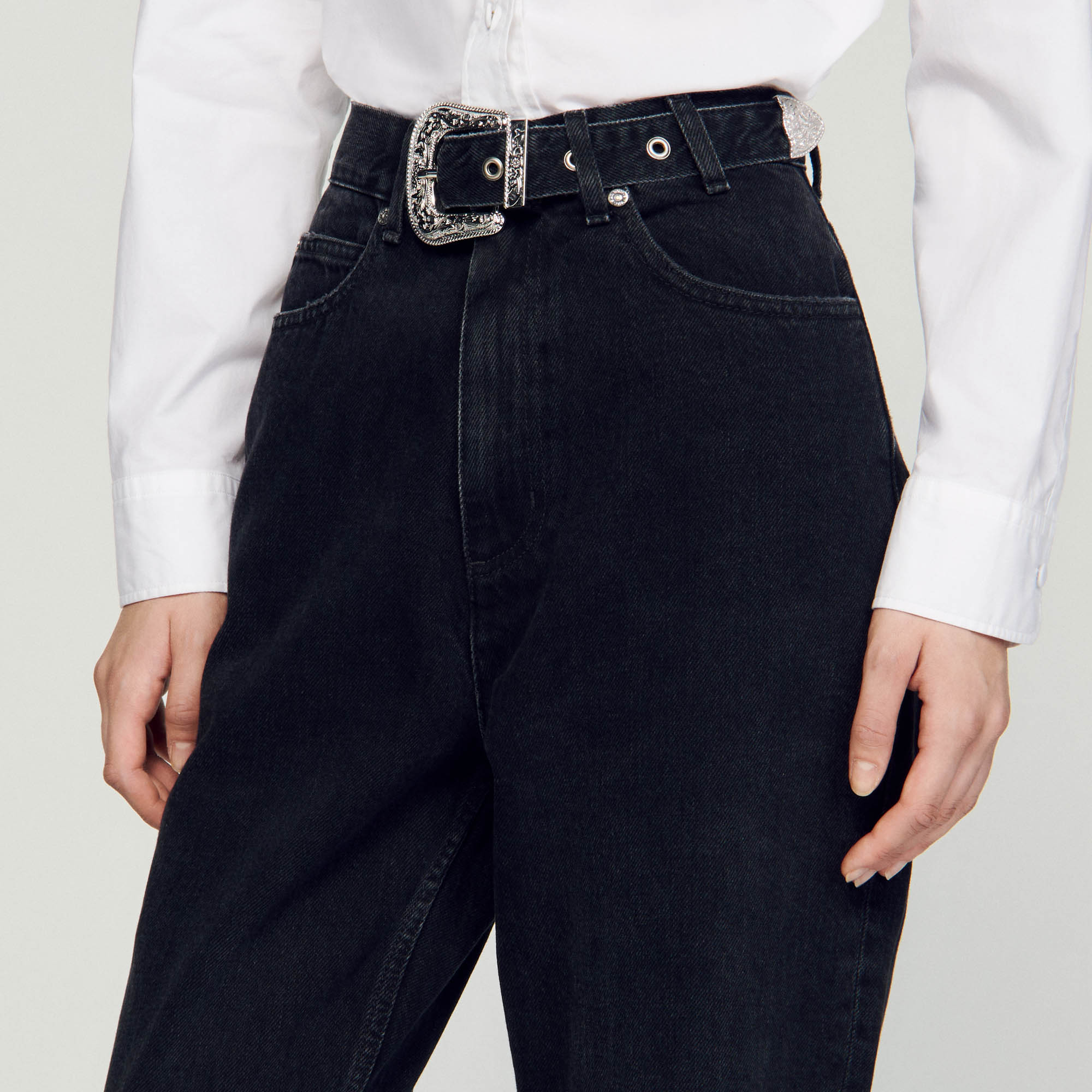 Jeans with western belt