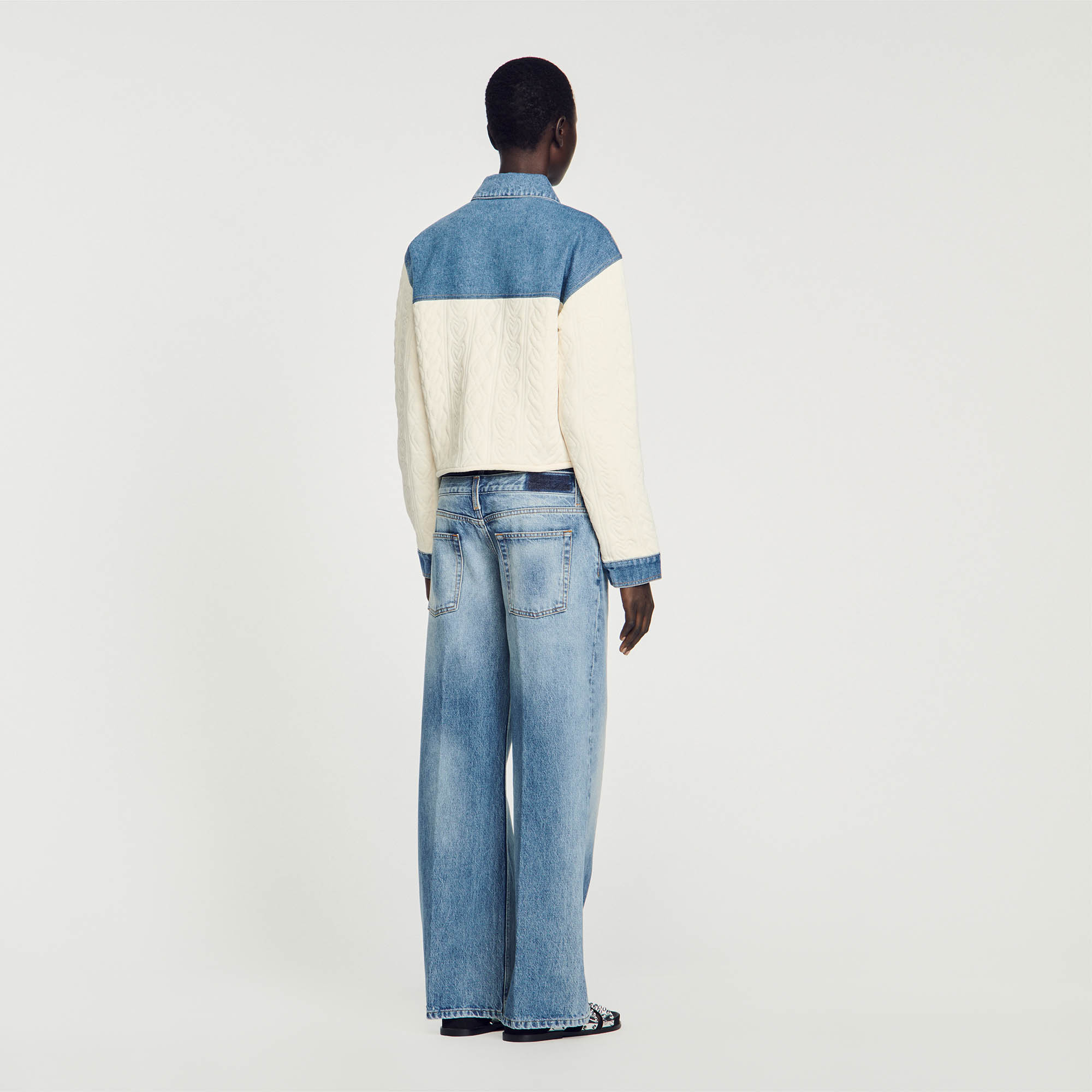 Dual-material coatigan