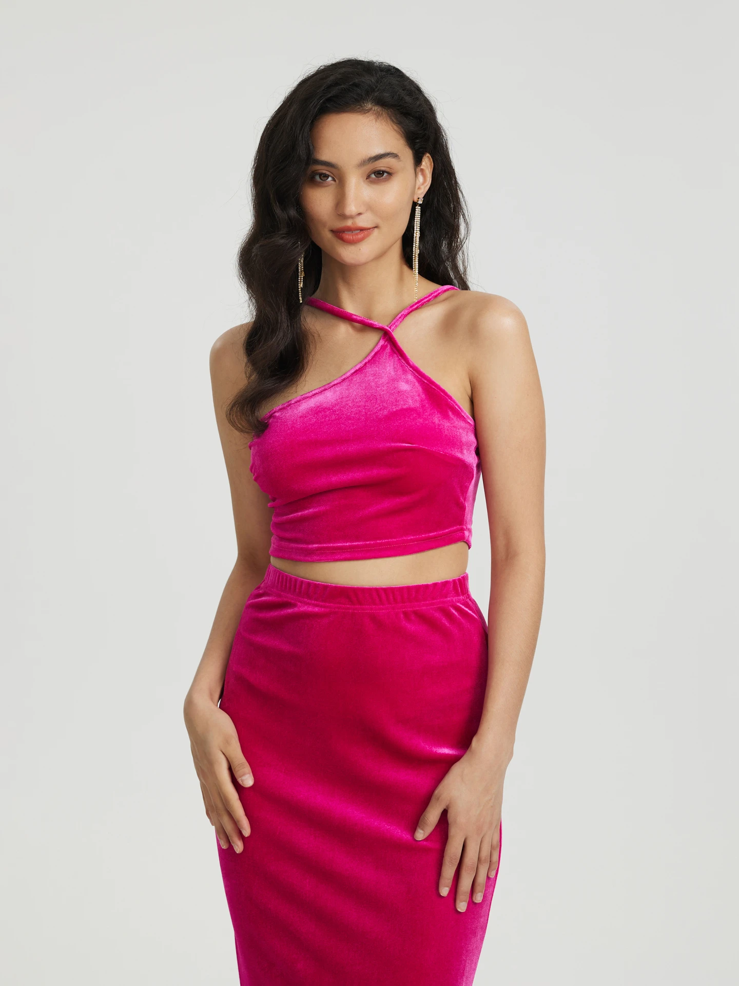 Feather Co-ord Set IN Fuschia