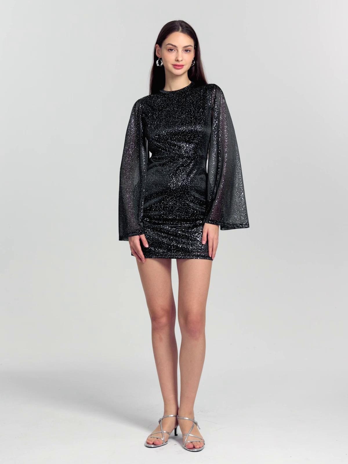 Open Back Bodycon Dress IN Black