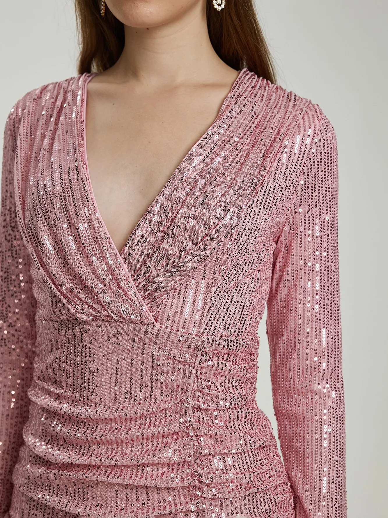 Gathered Bodycon Dress IN Pink