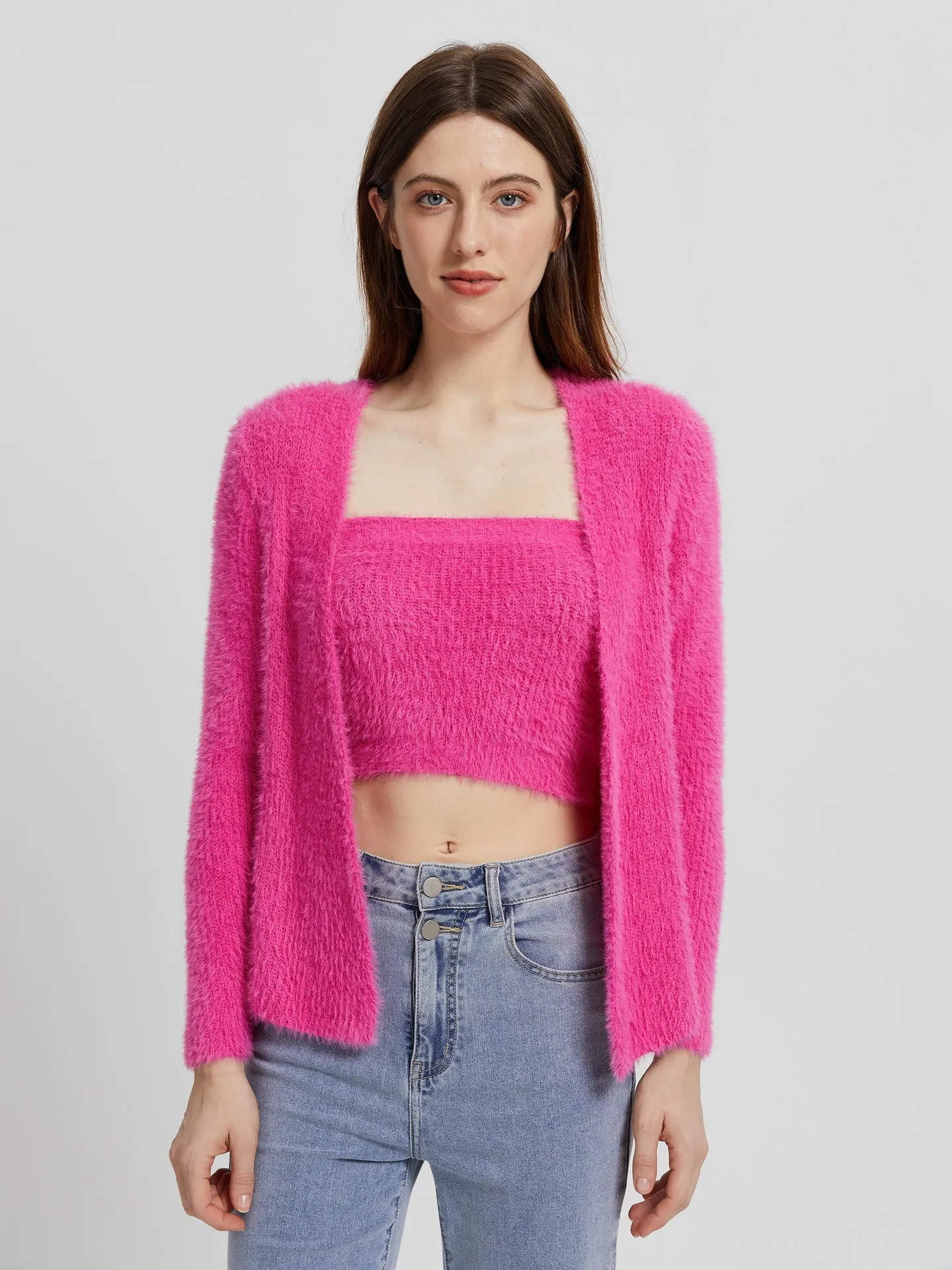 Knit Cardigan IN Red