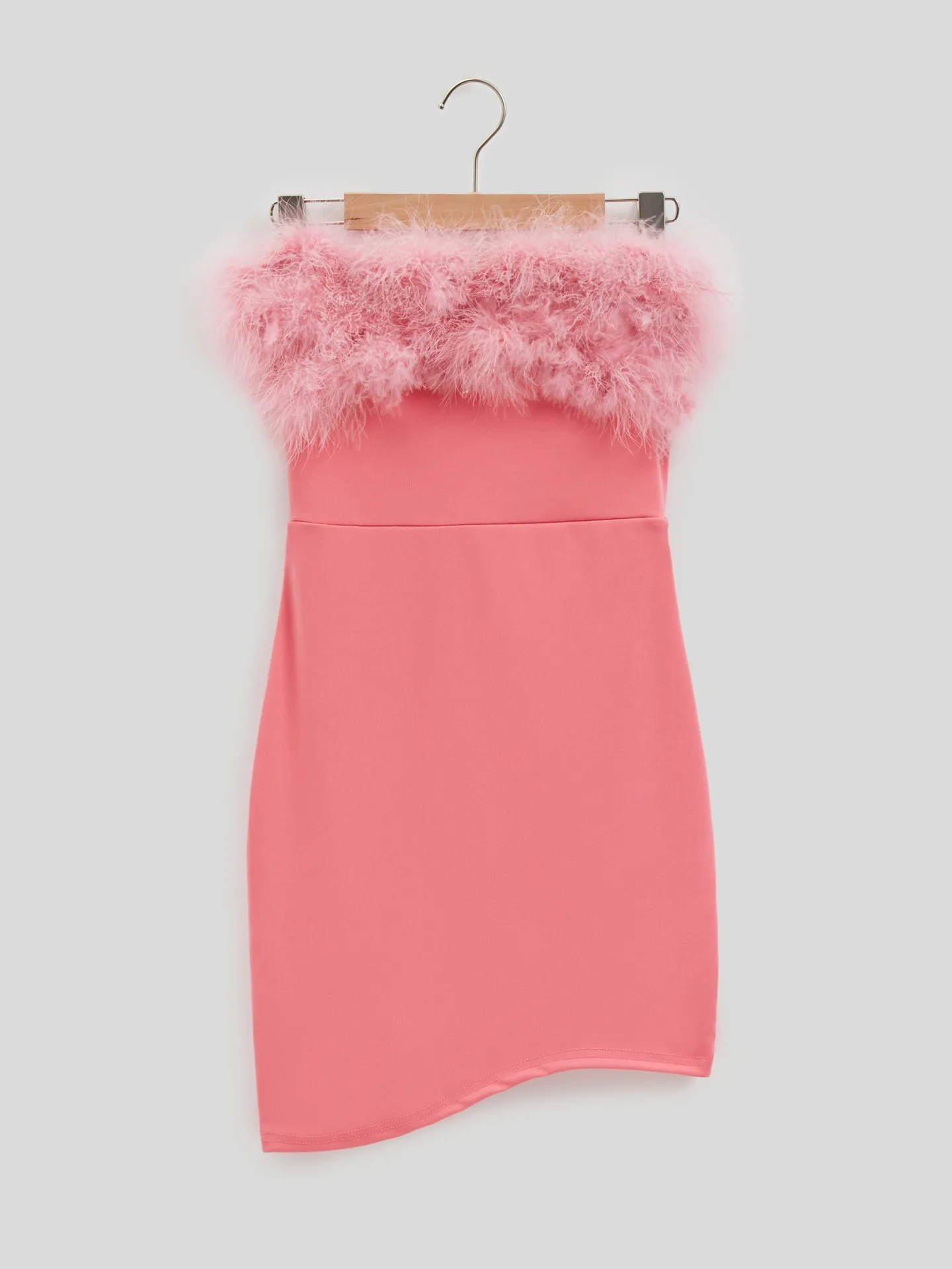 Feather Bodycon Dress IN Pink