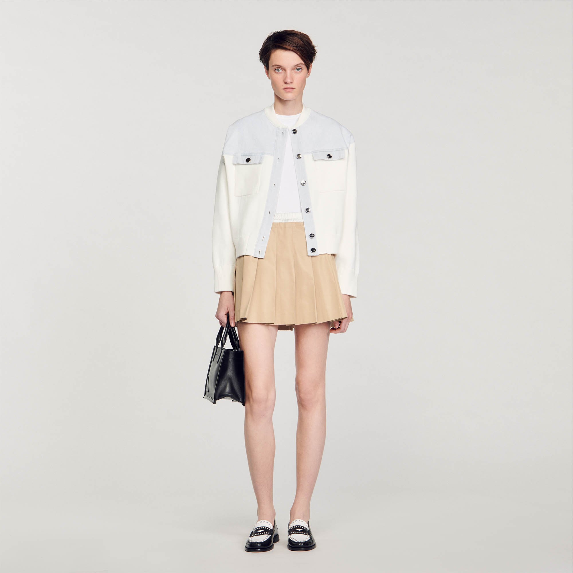 Dual-material coatigan