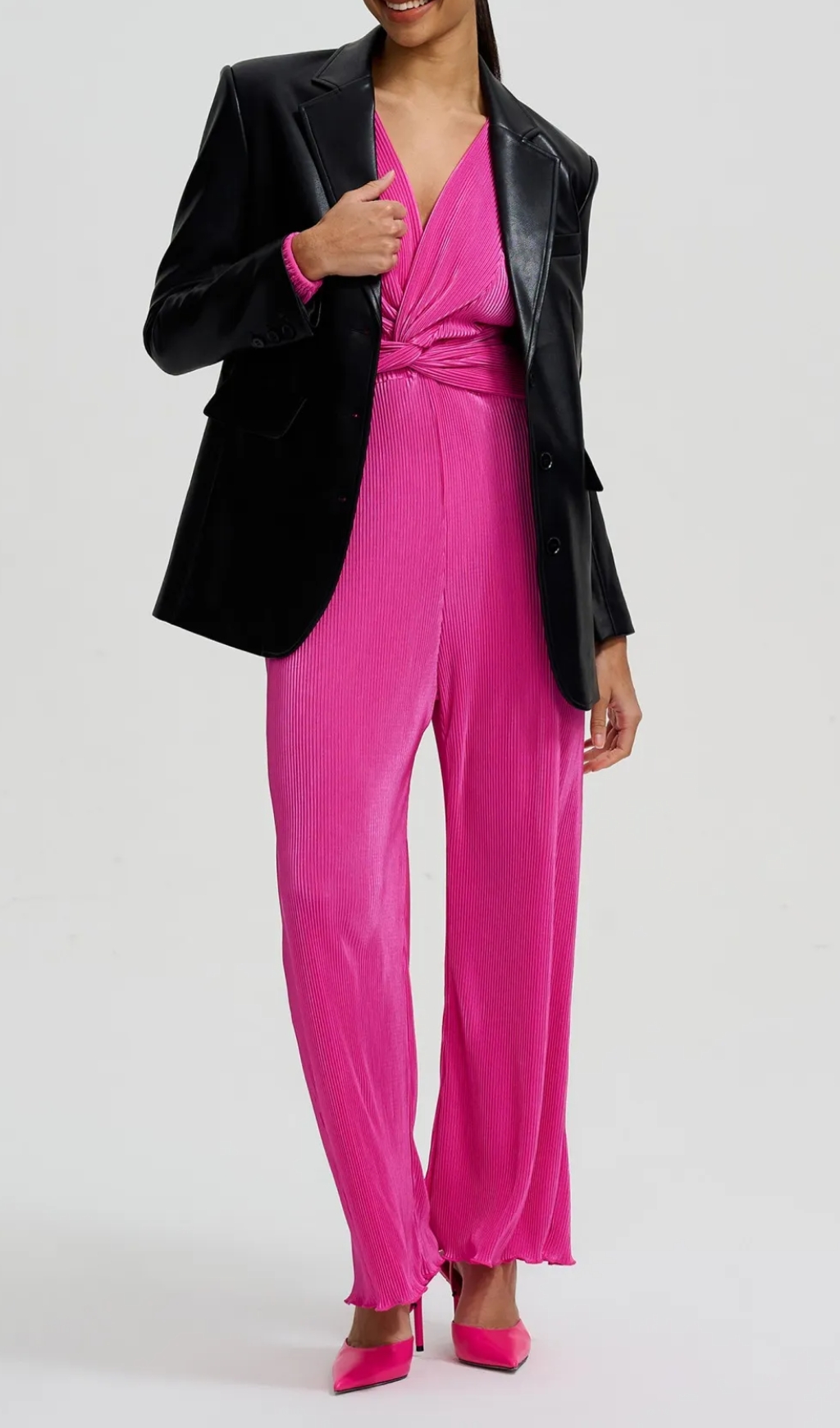 Knotted Jumpsuit in pot pink