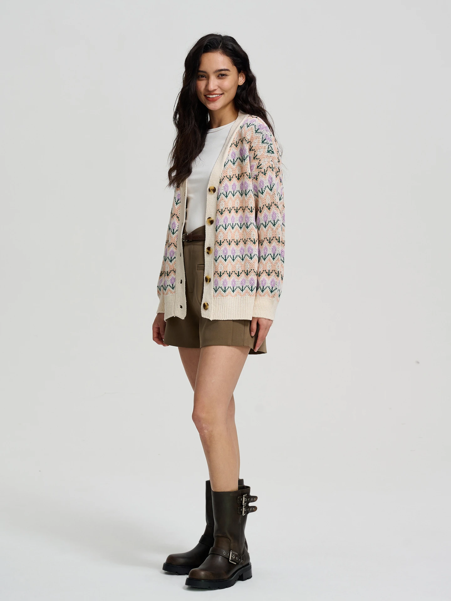 Knit Cardigan IN Light Pink