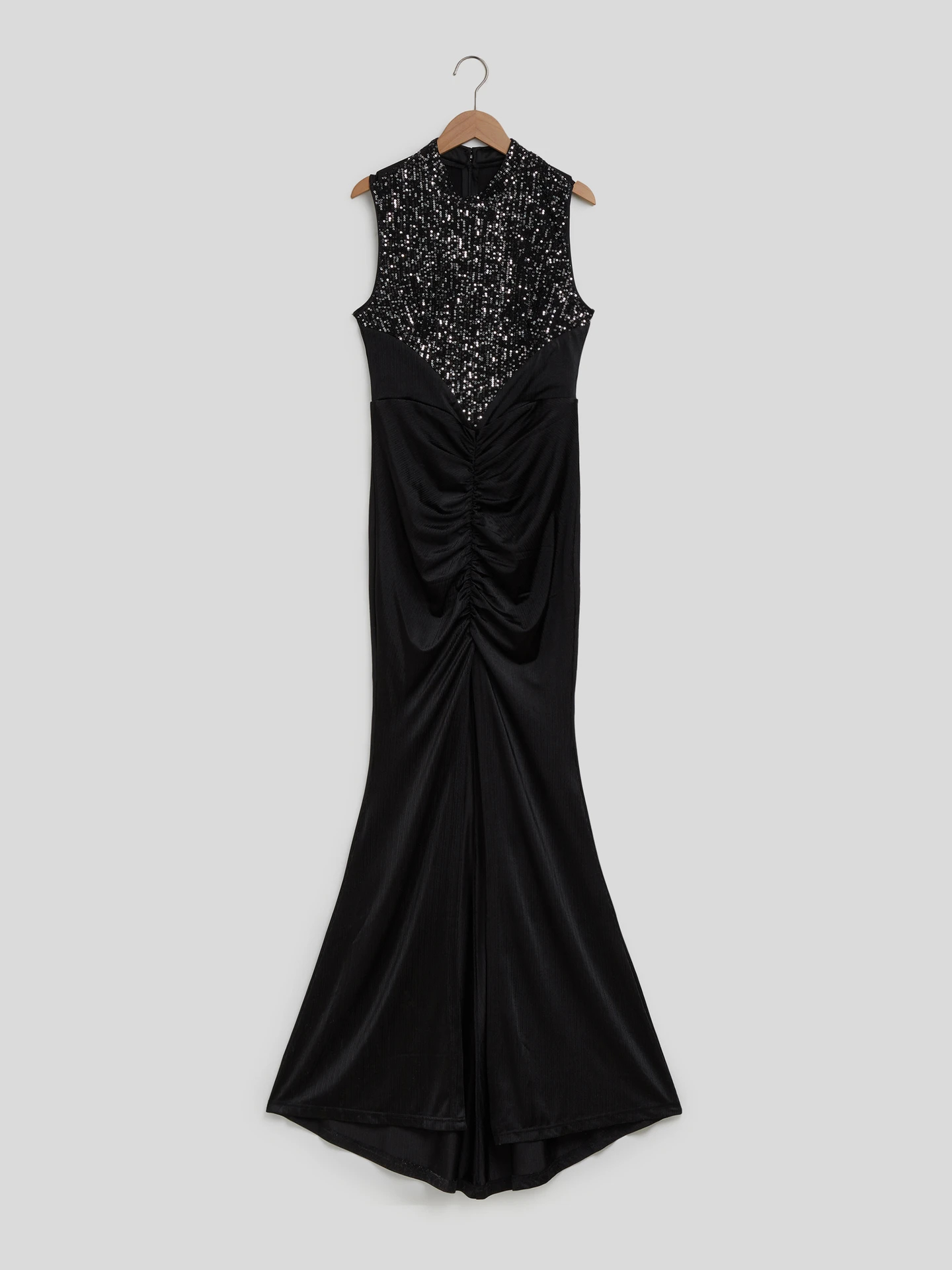 Gathered Bodycon Dress In Black