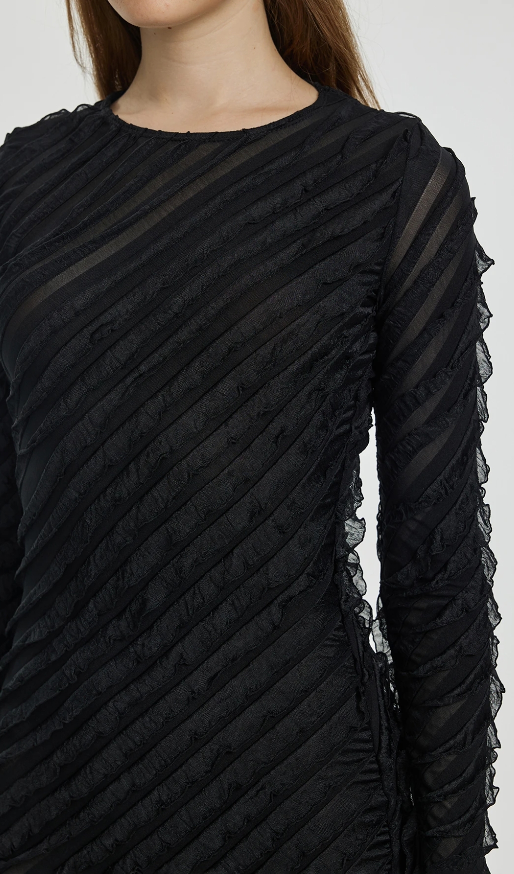 Tied Bodycon Dress in black