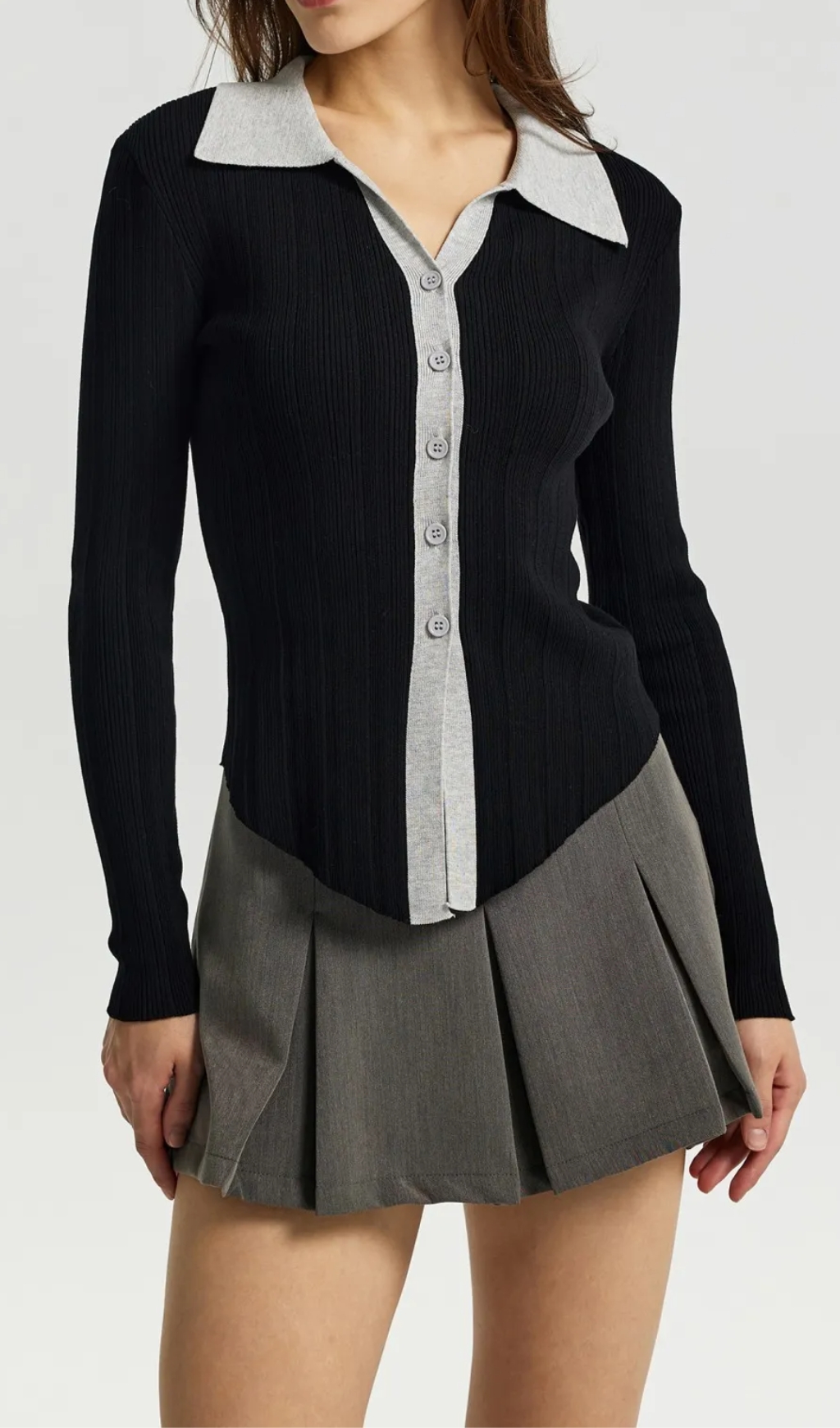 Buttoned Knit Cardigan