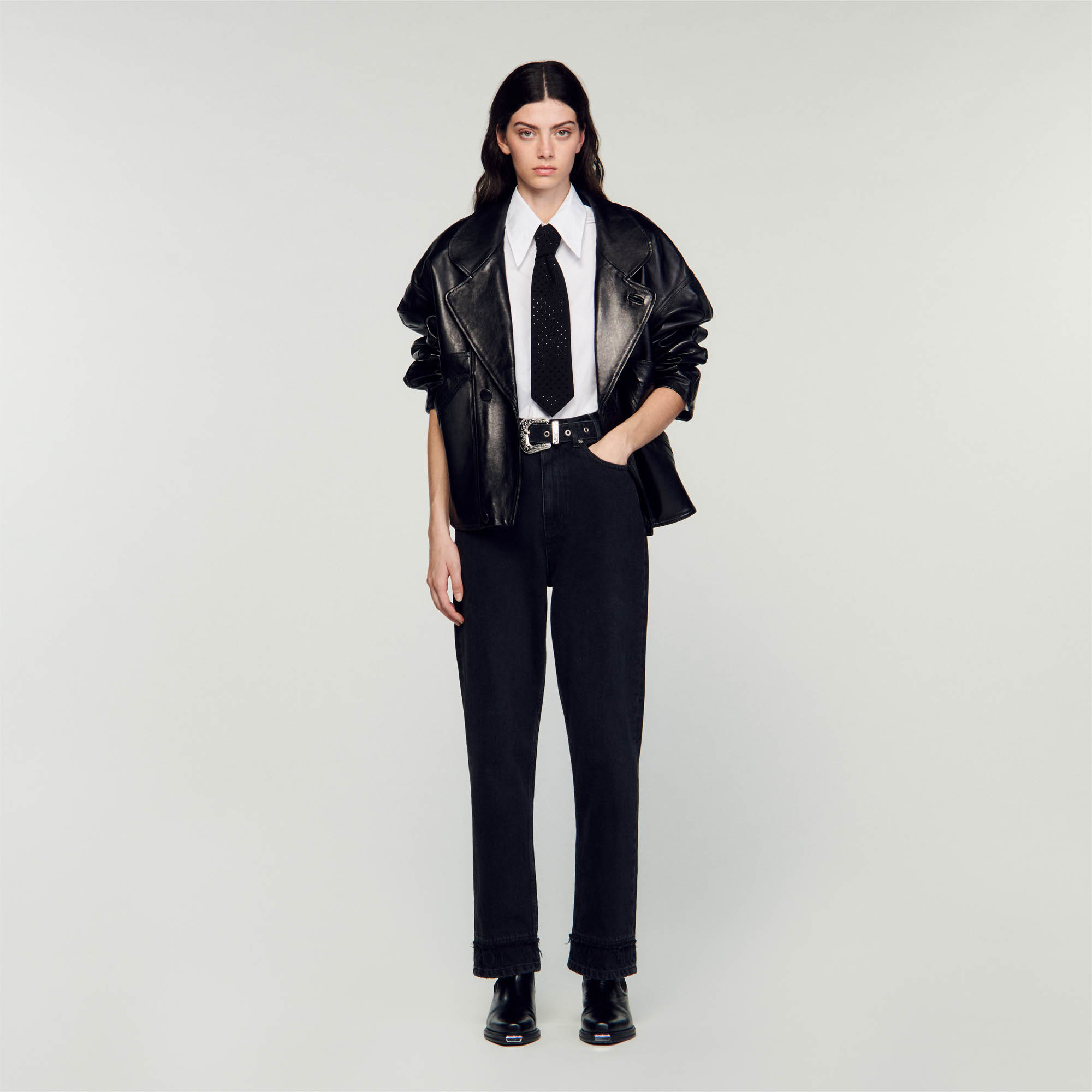 Jeans with western belt