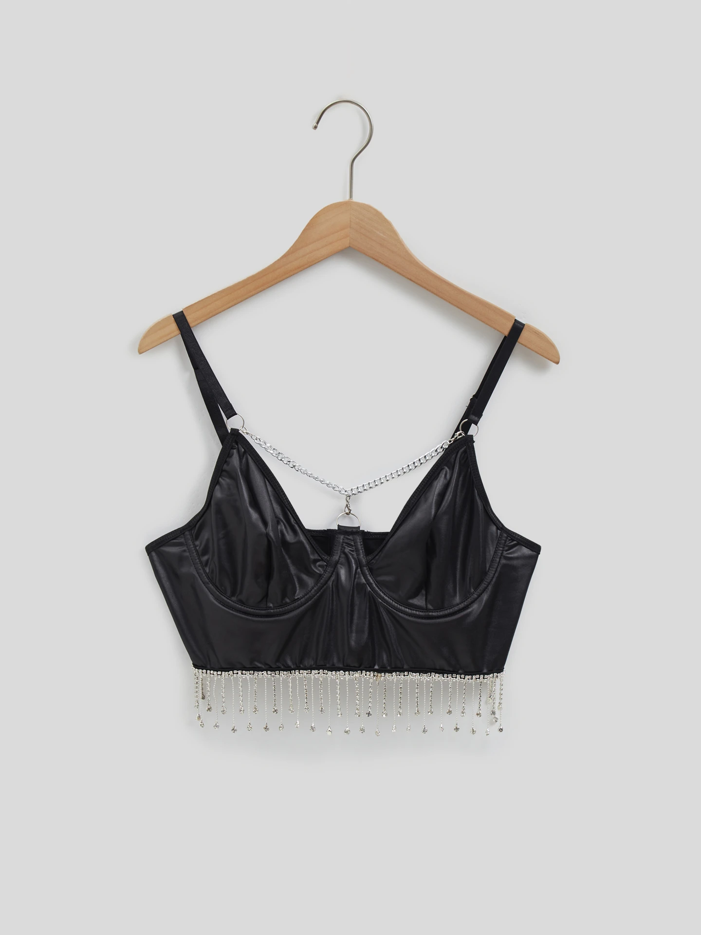 Fringed Cami Top in Black