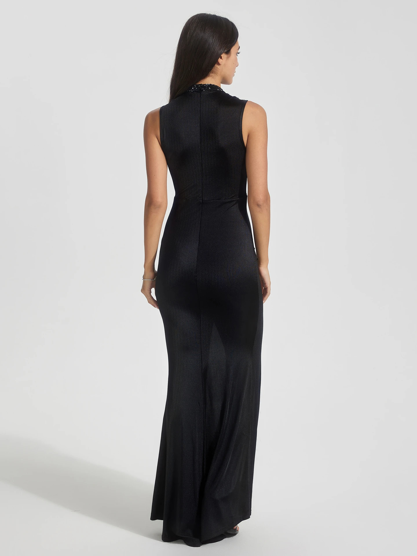 Gathered Bodycon Dress In Black