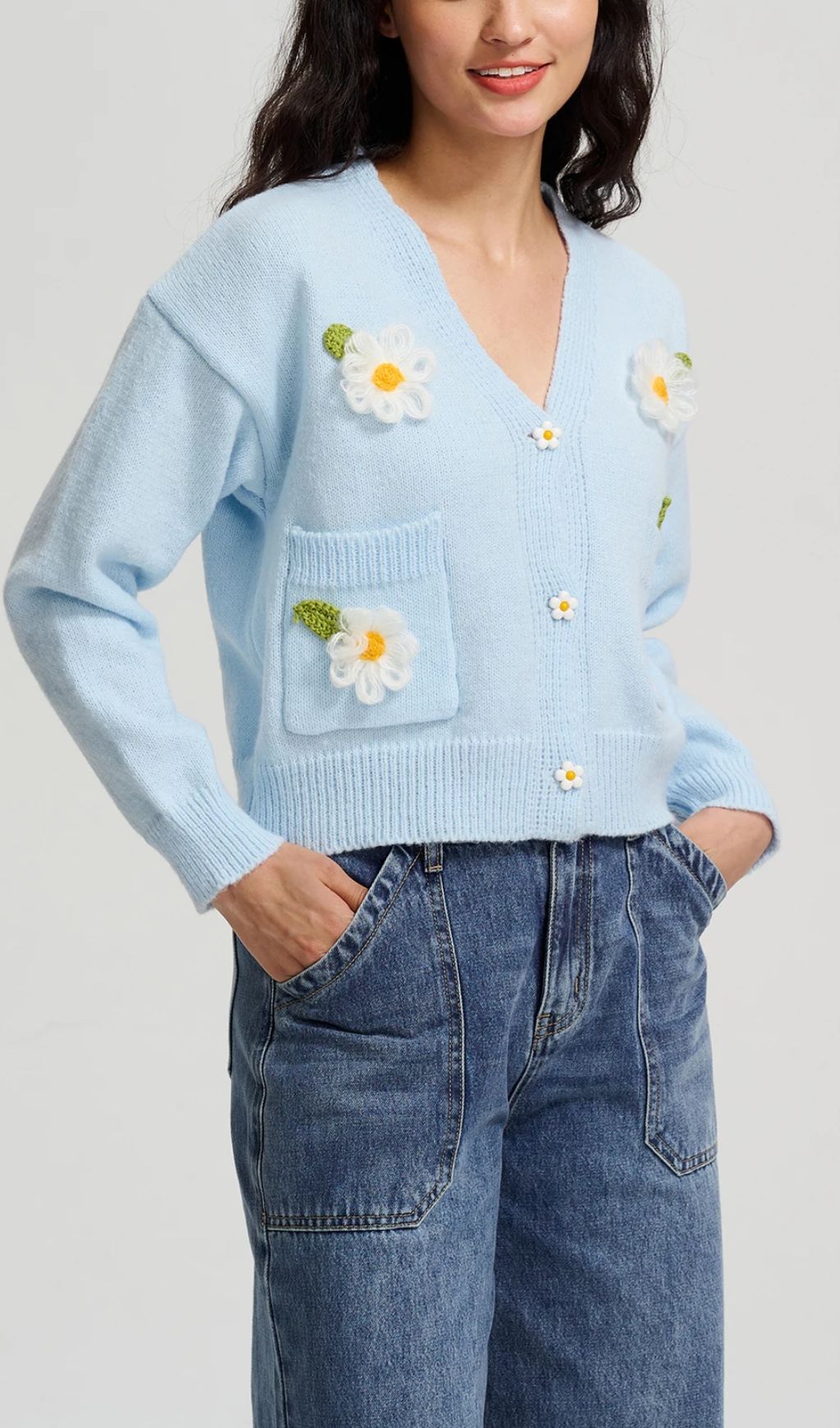 Knit Cardigan IN Blue