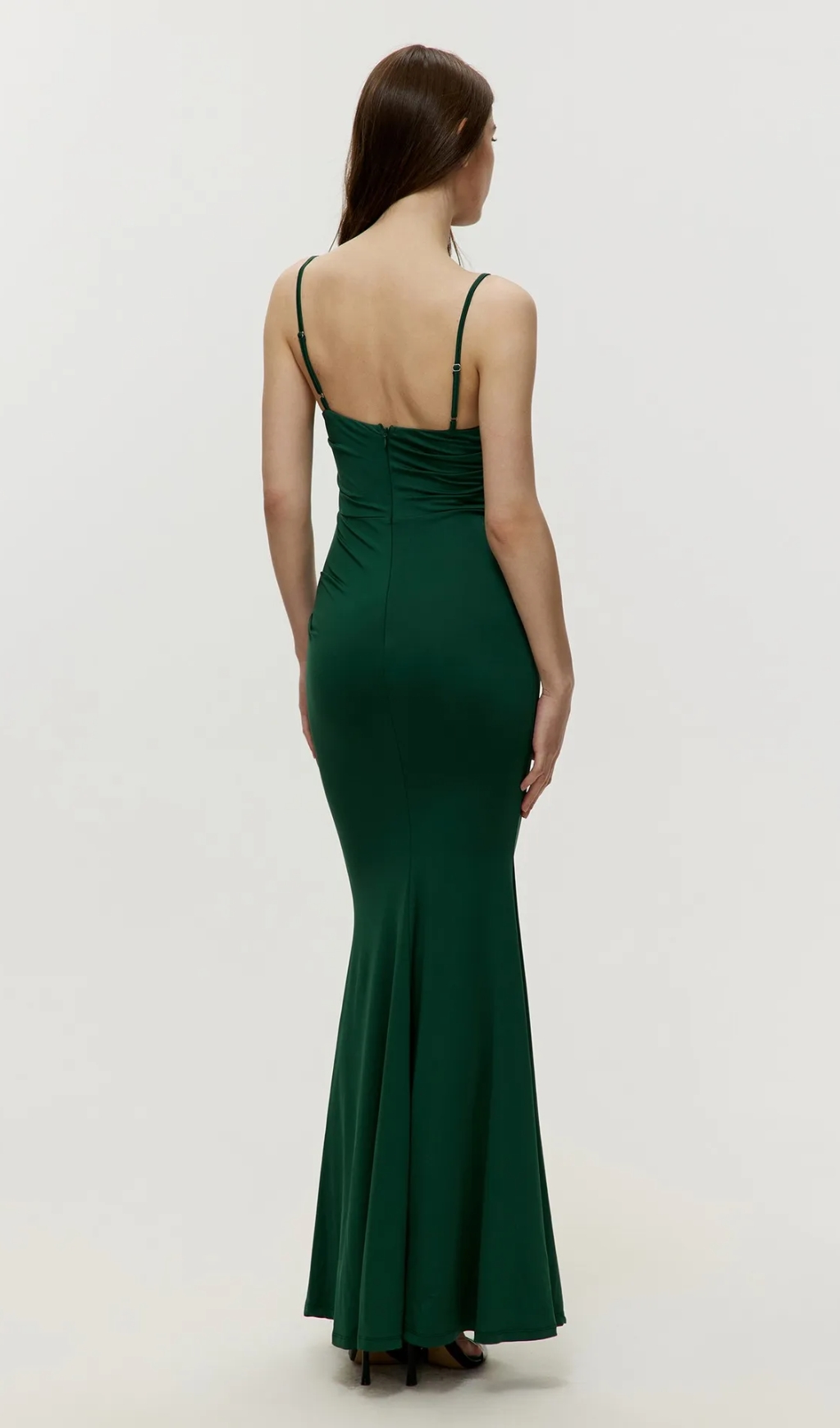 Maxi Gathered Cami Dress in green