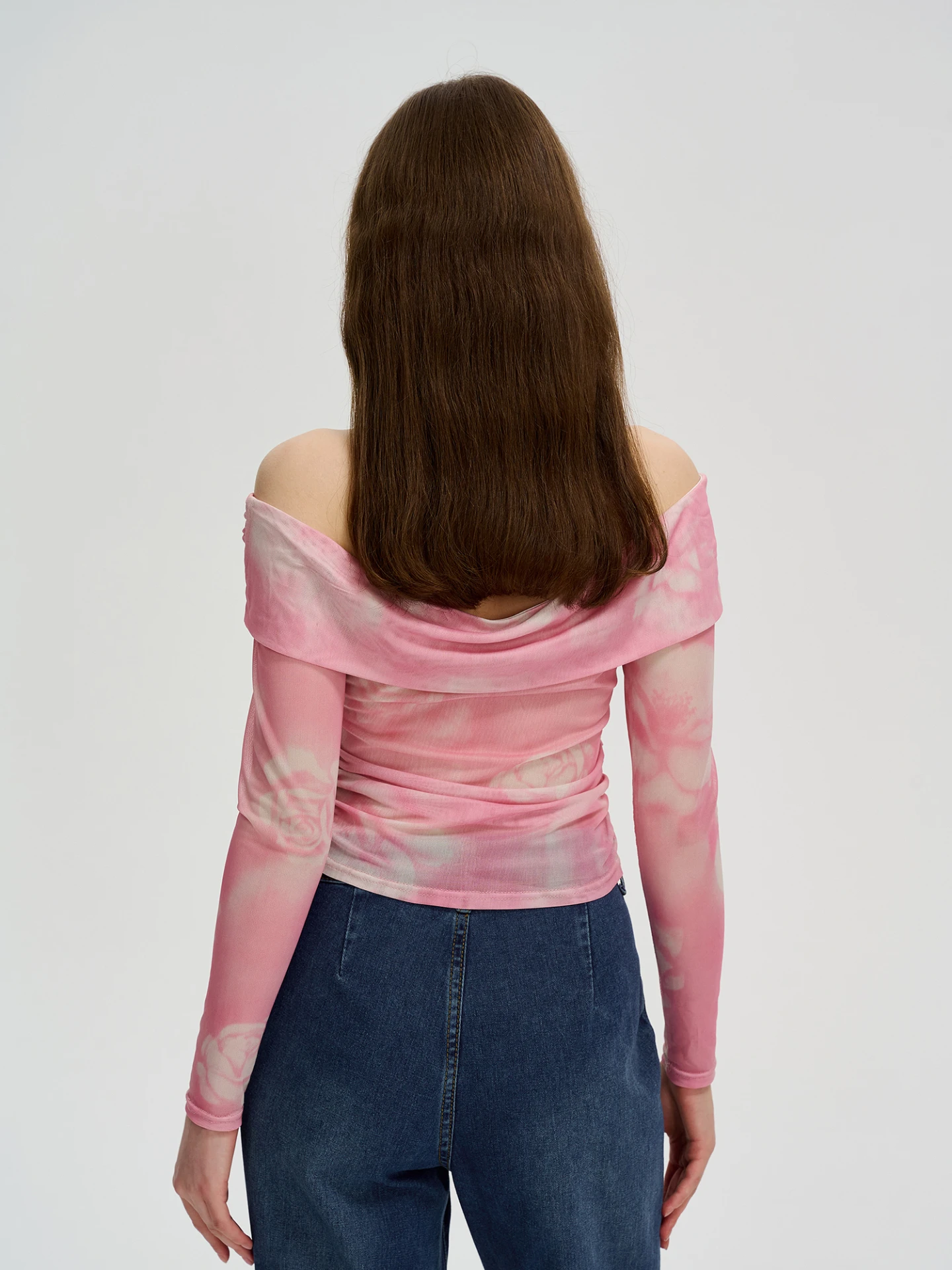 Sheer Pullover T-Shirt in Pink