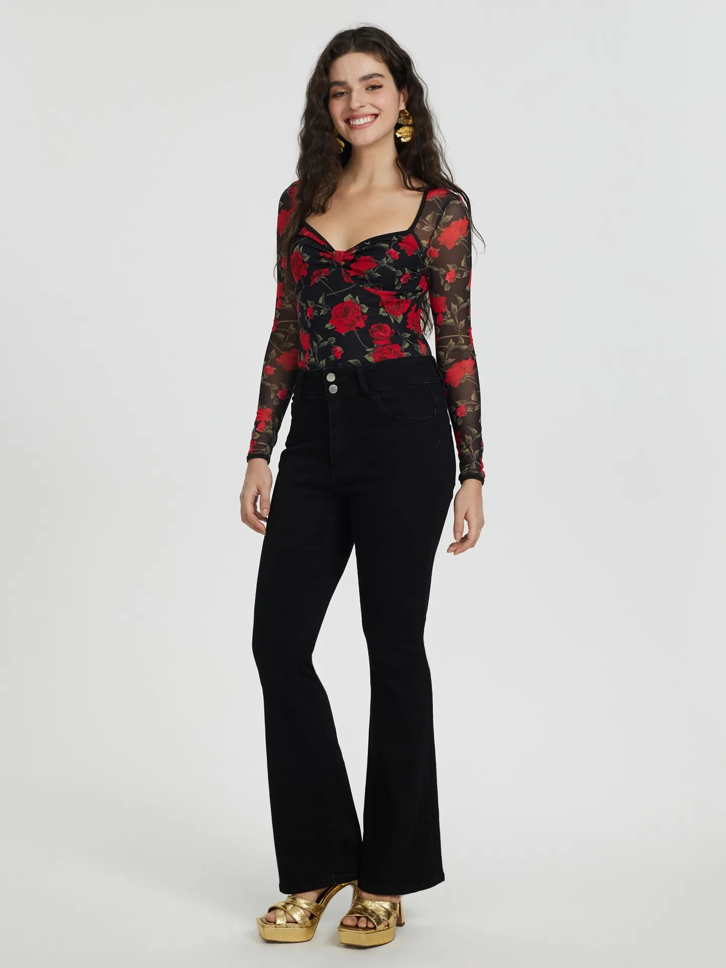 Knotted Bodysuit IN Black-Red