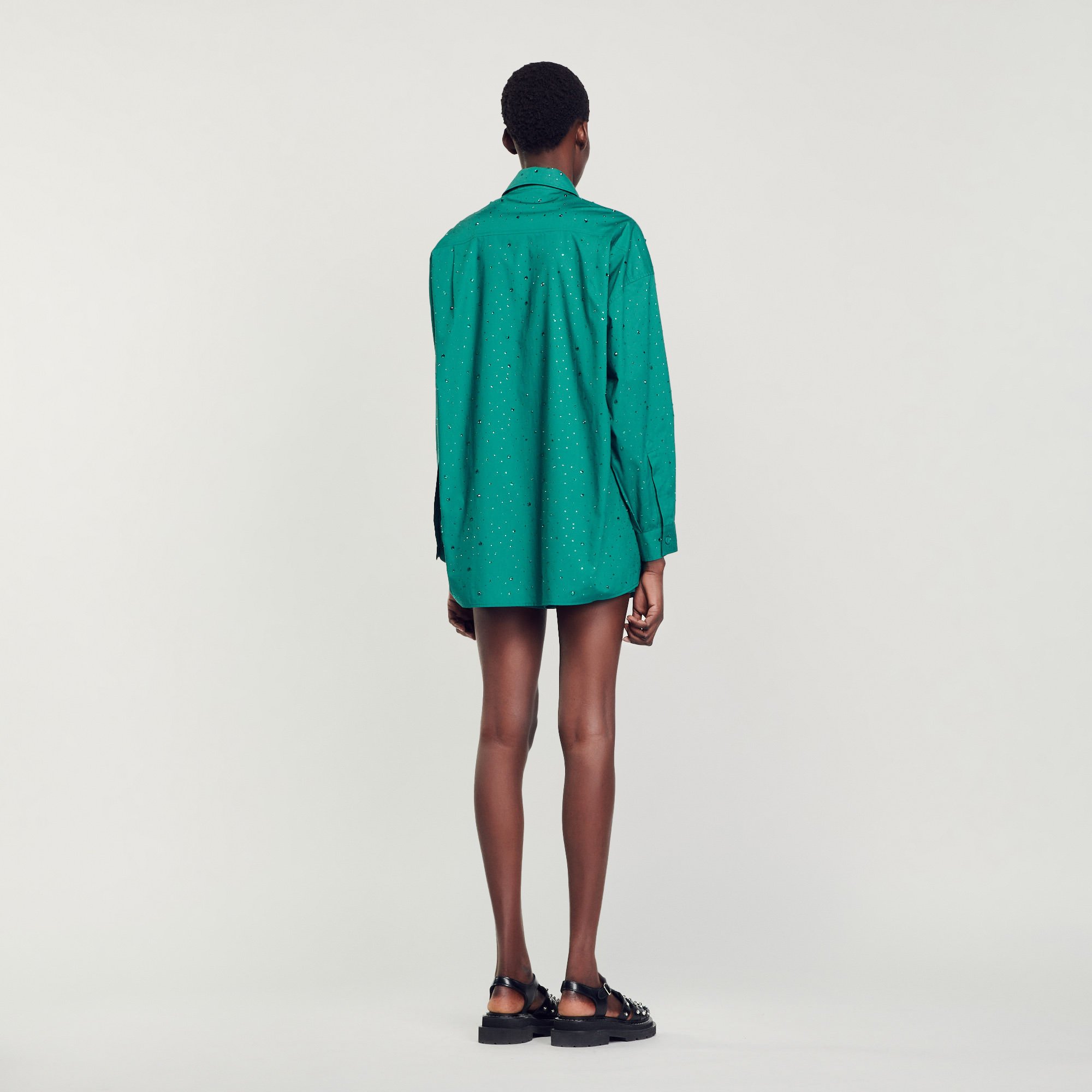 Rhinestone-embellished shirt