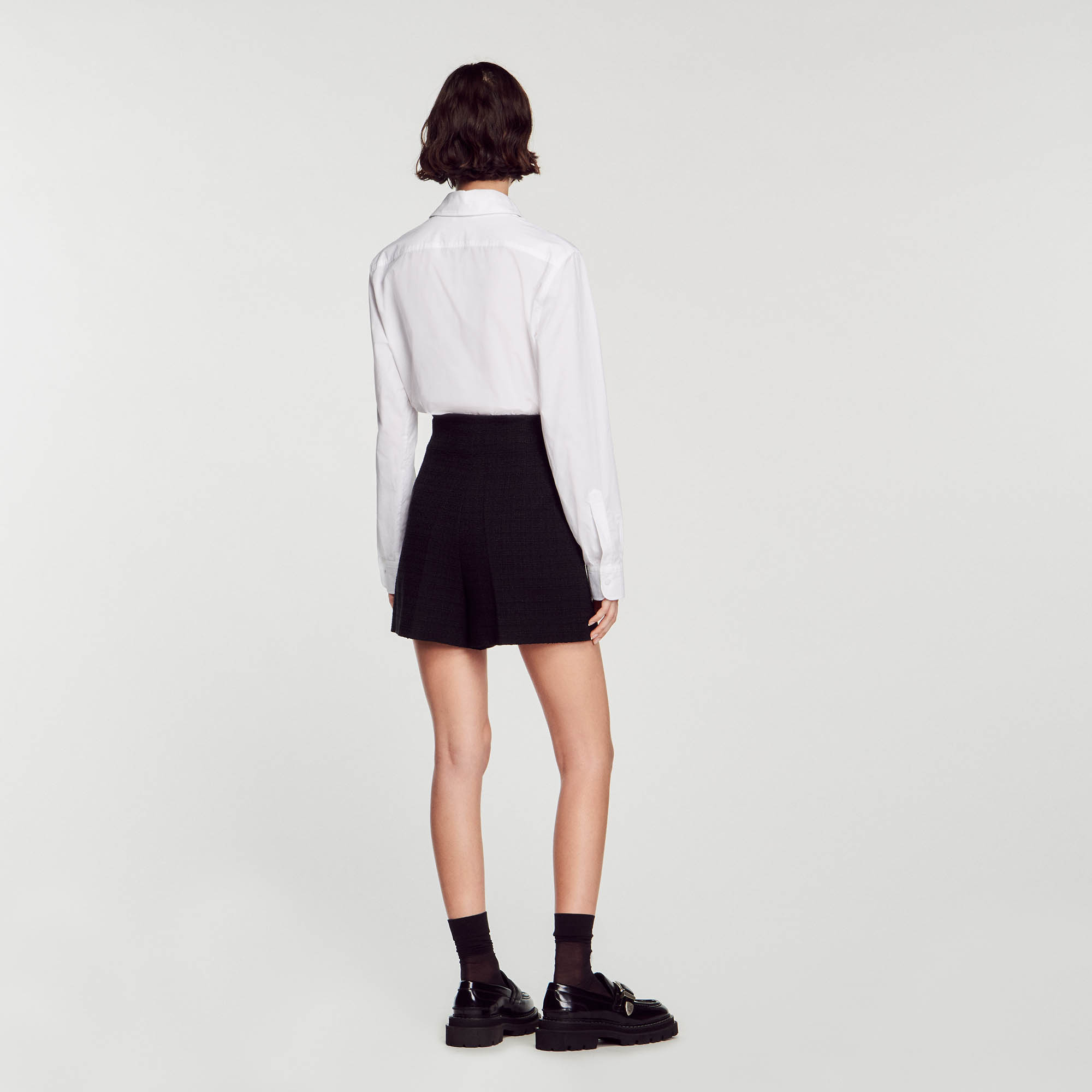 Tweed high-waisted shorts