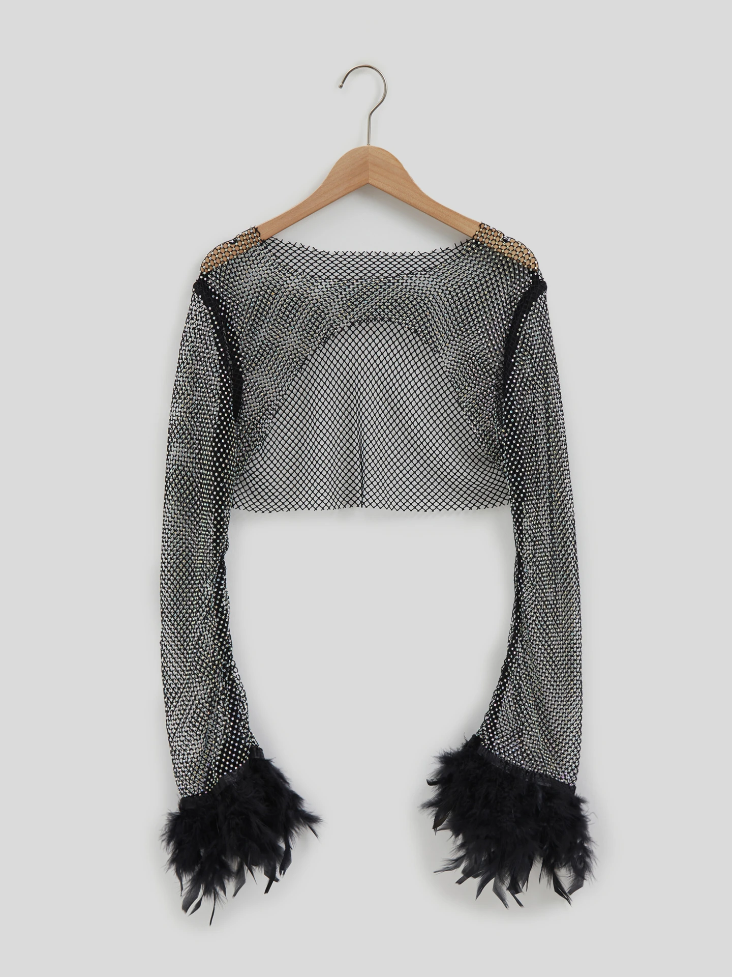 Rhinestone Pullover T-Shirt IN Black