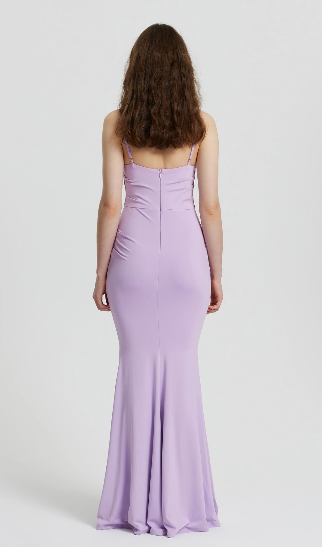 Maxi Gathered Cami Dress in lilac