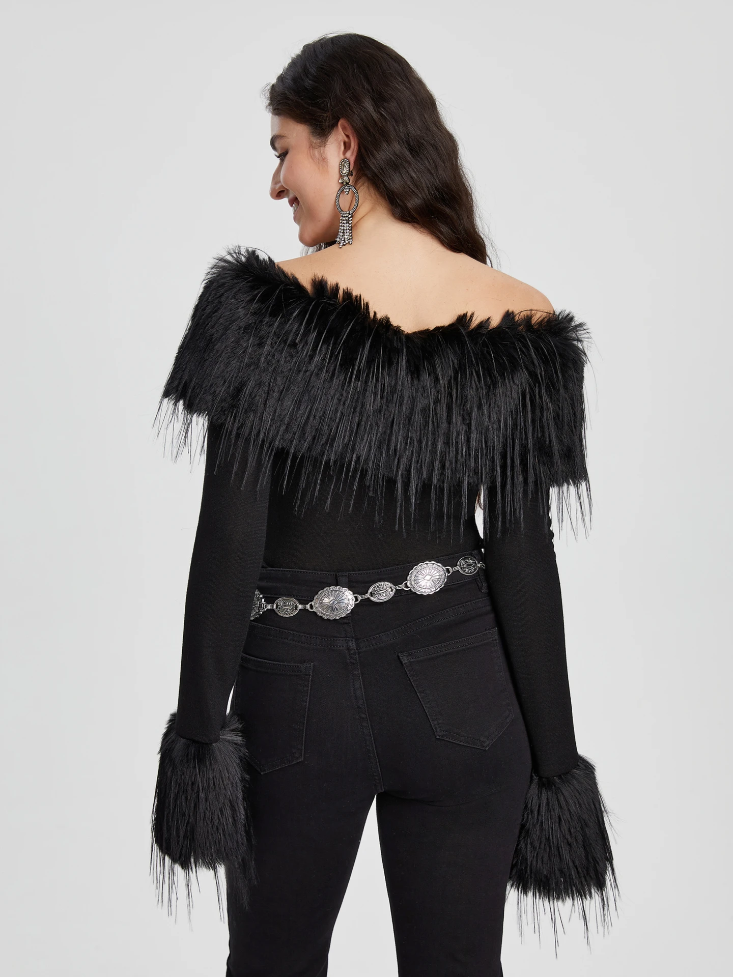 Sheer Pullover T-Shirt in Black