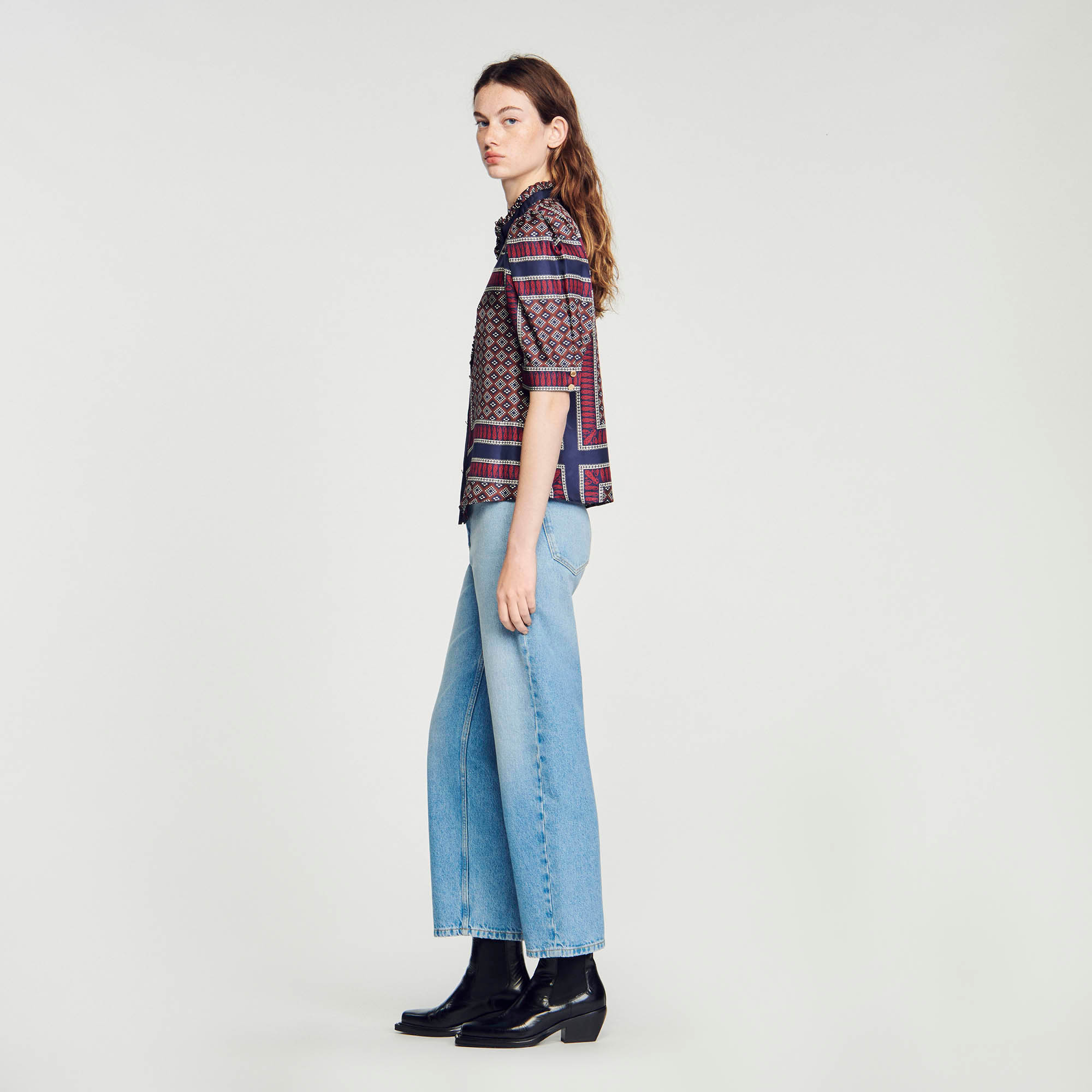 Patterned silk shirt