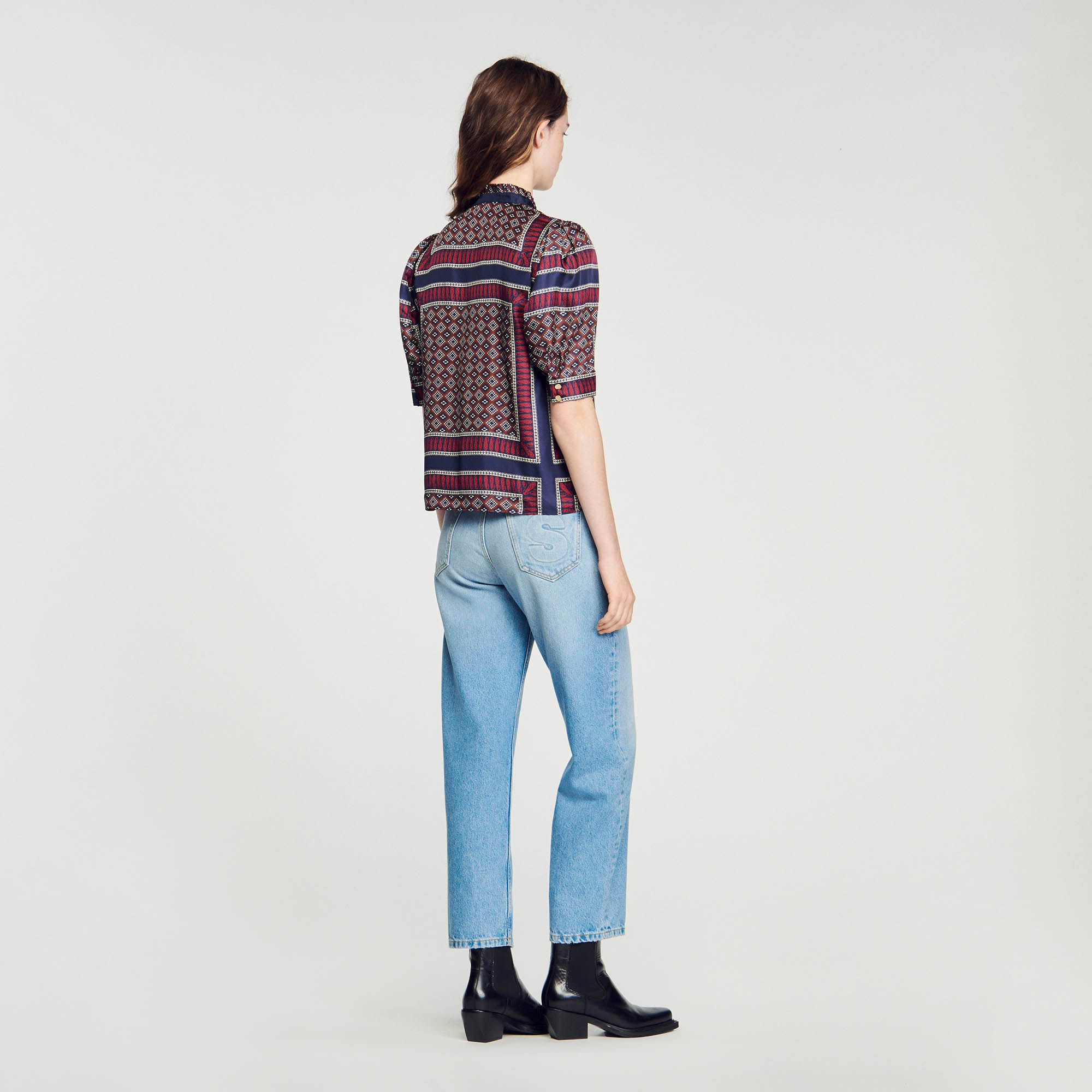 Patterned silk shirt