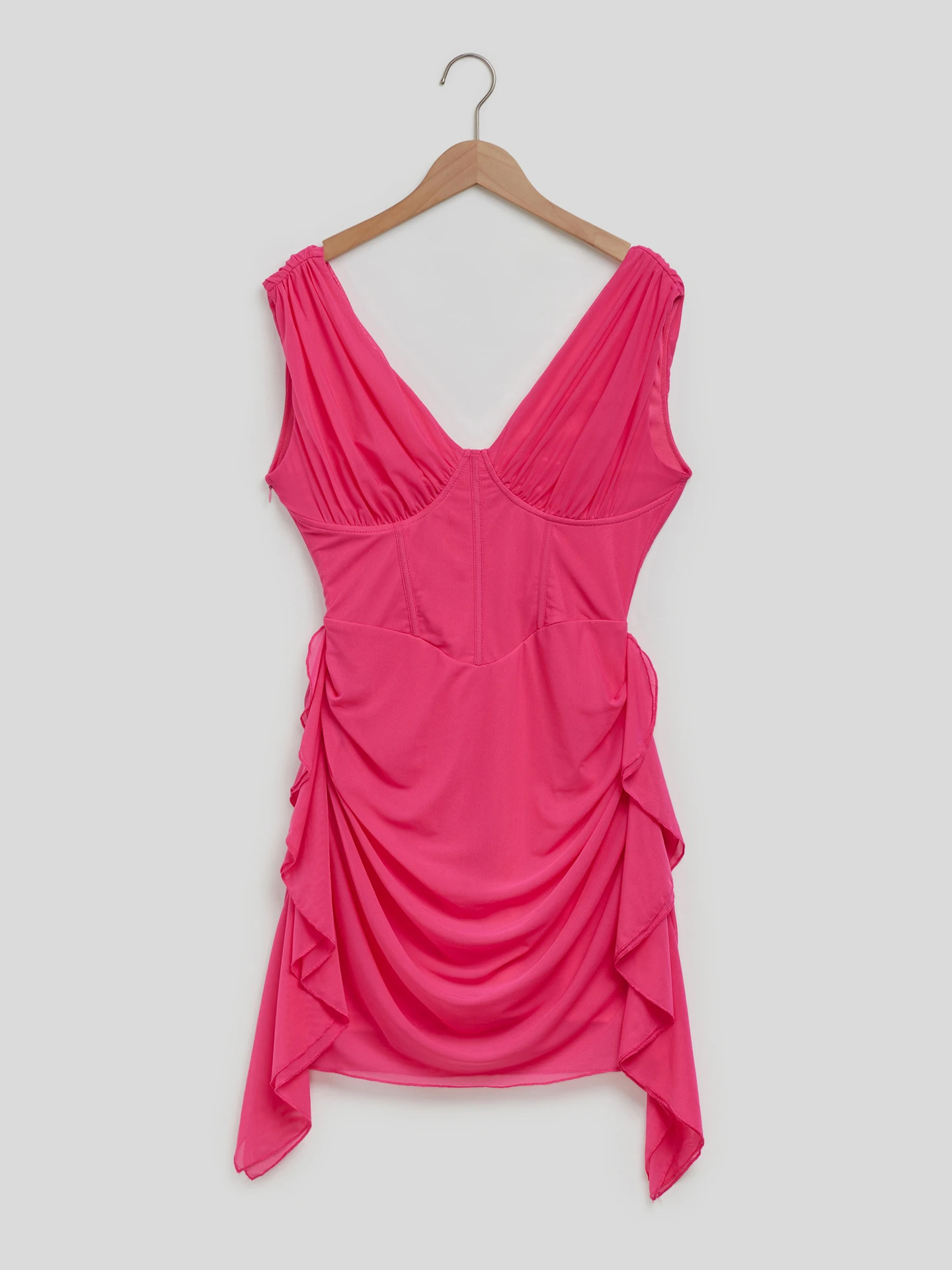 Ruffle Bodycon Dress IN Pink