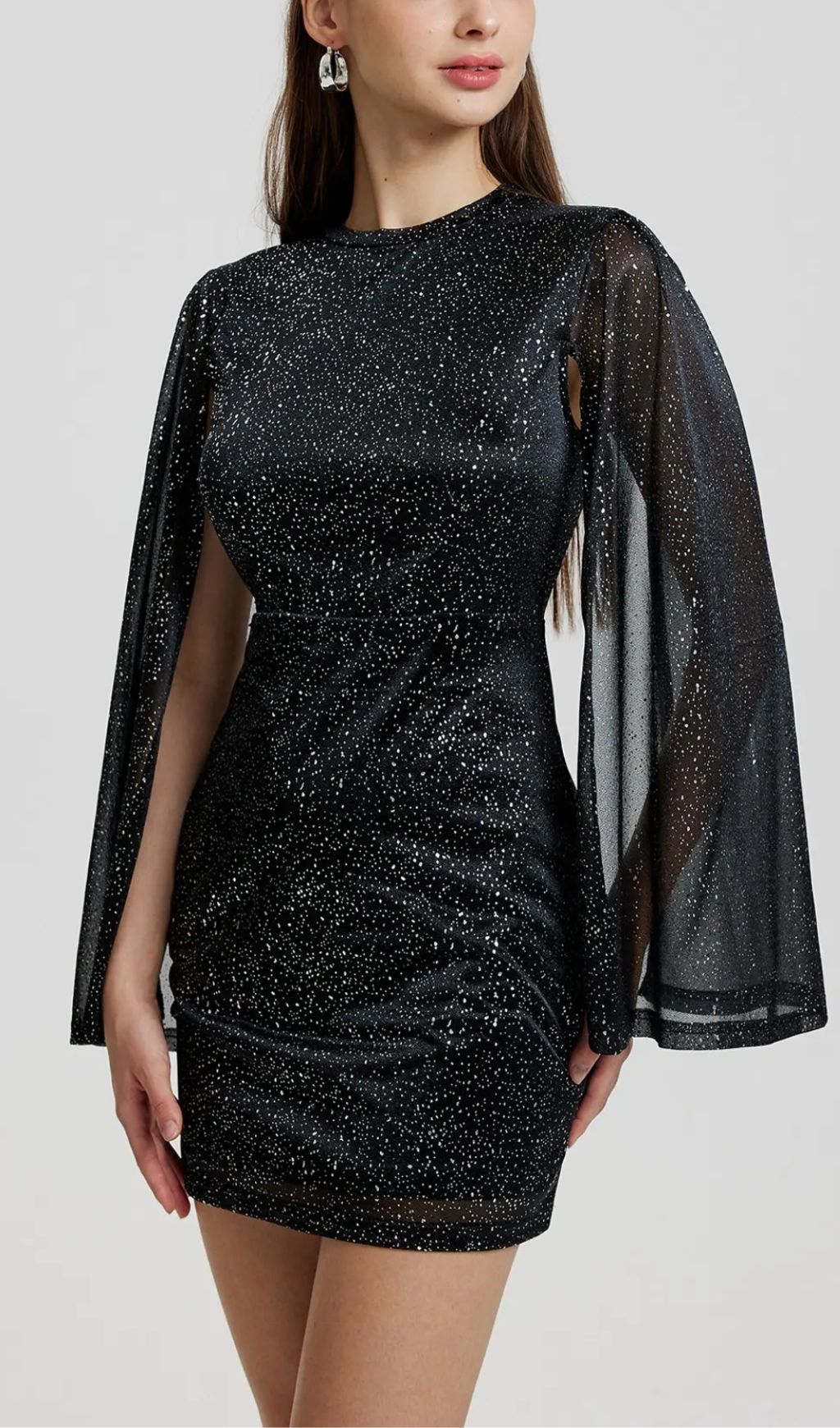 Open Back Bodycon Dress IN Black