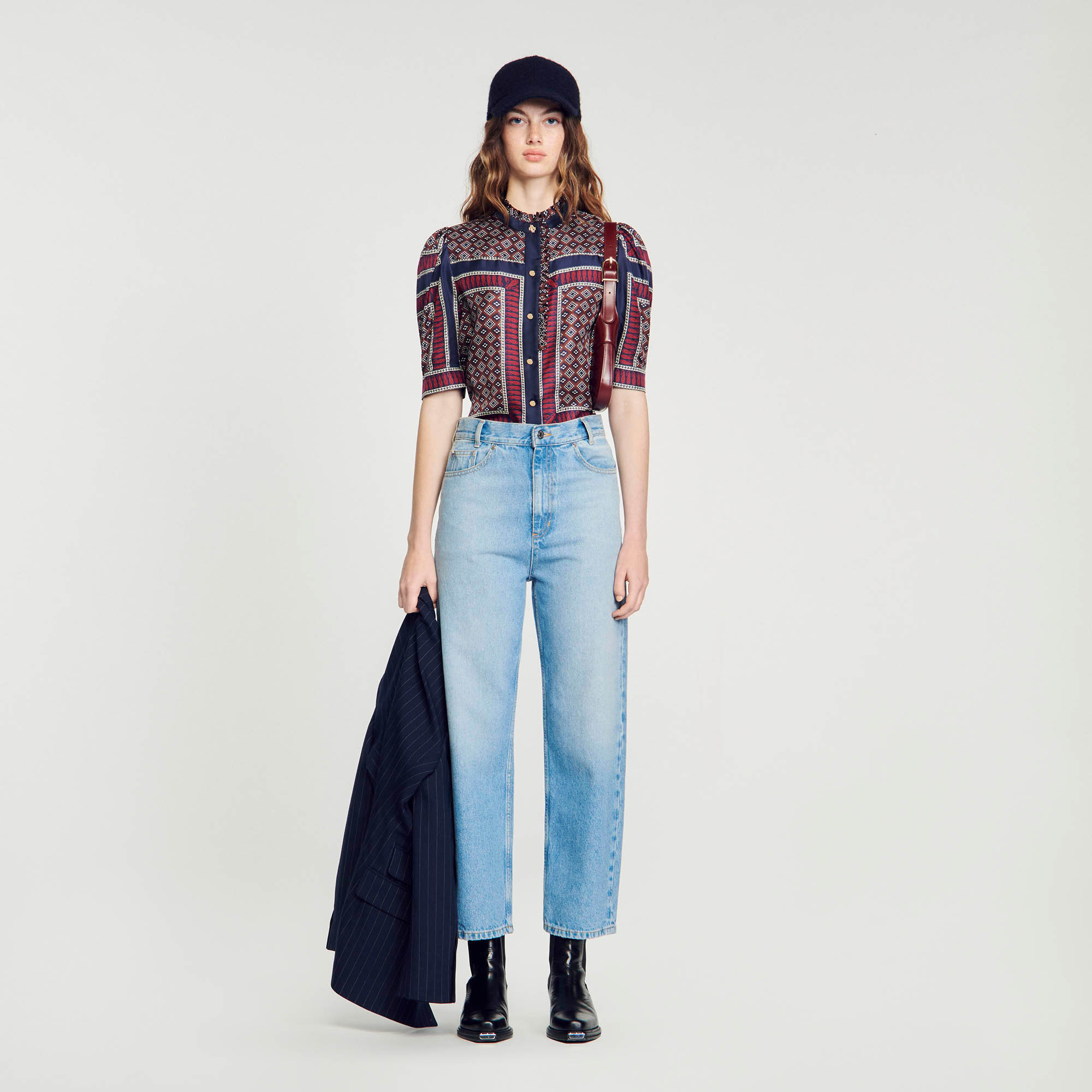 Patterned silk shirt