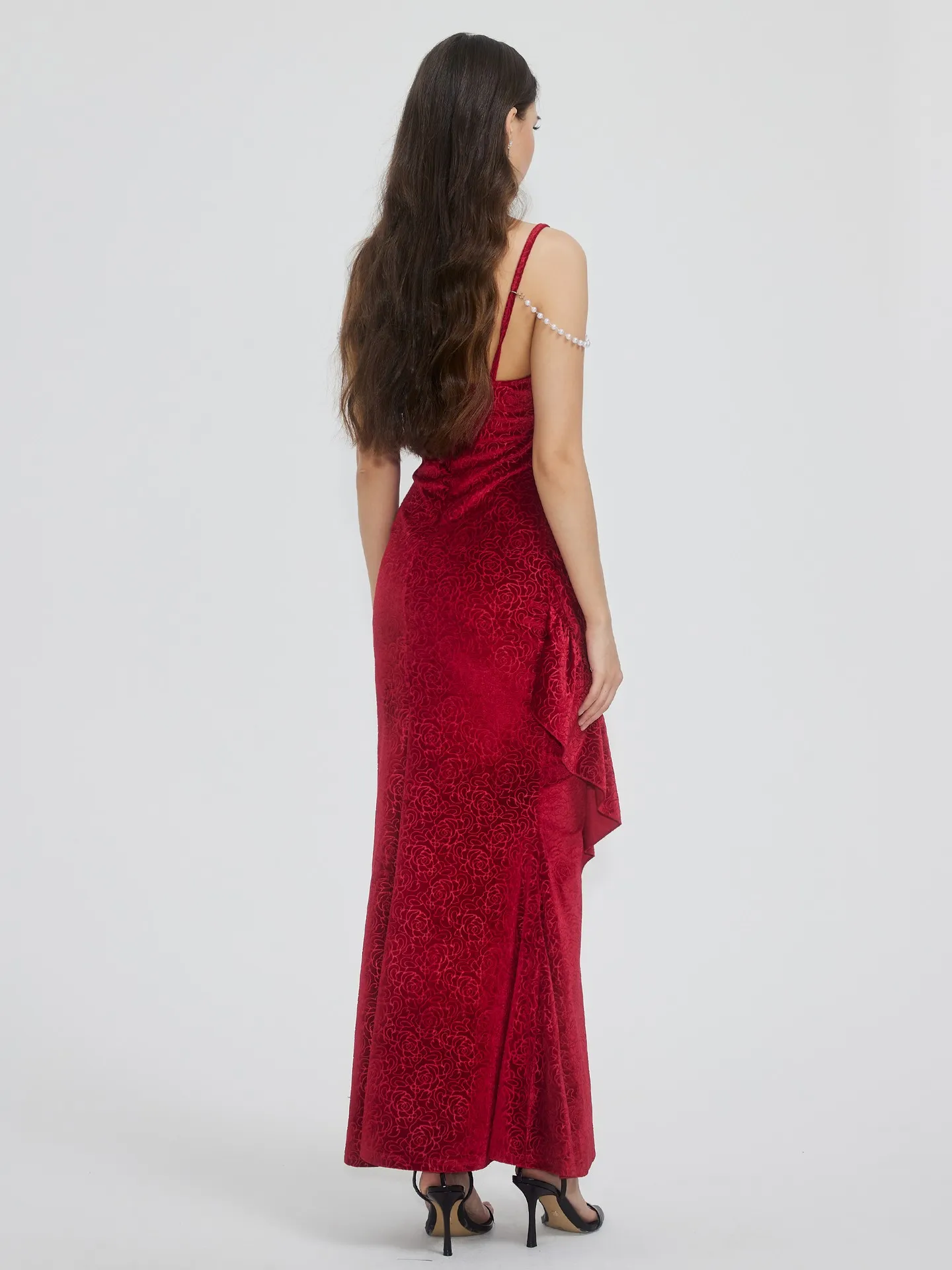 Ruffle Bodycon Dress In Red