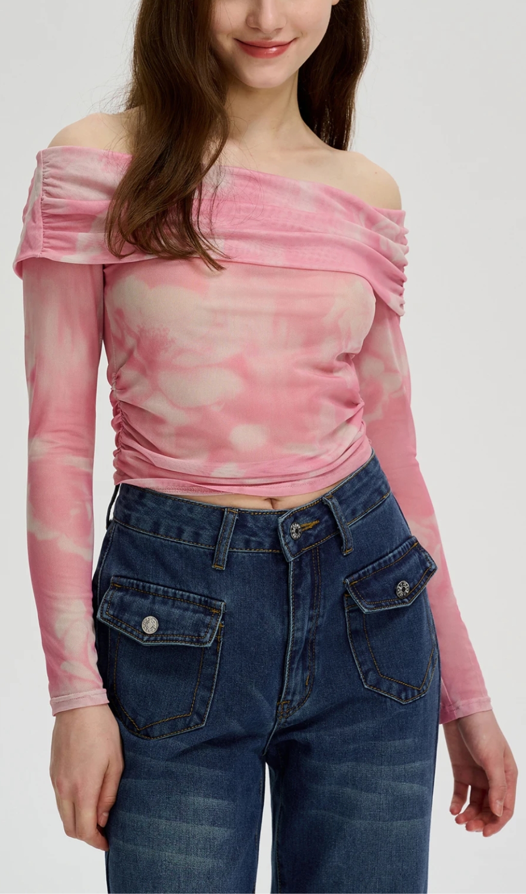 Sheer Pullover T-Shirt in Pink