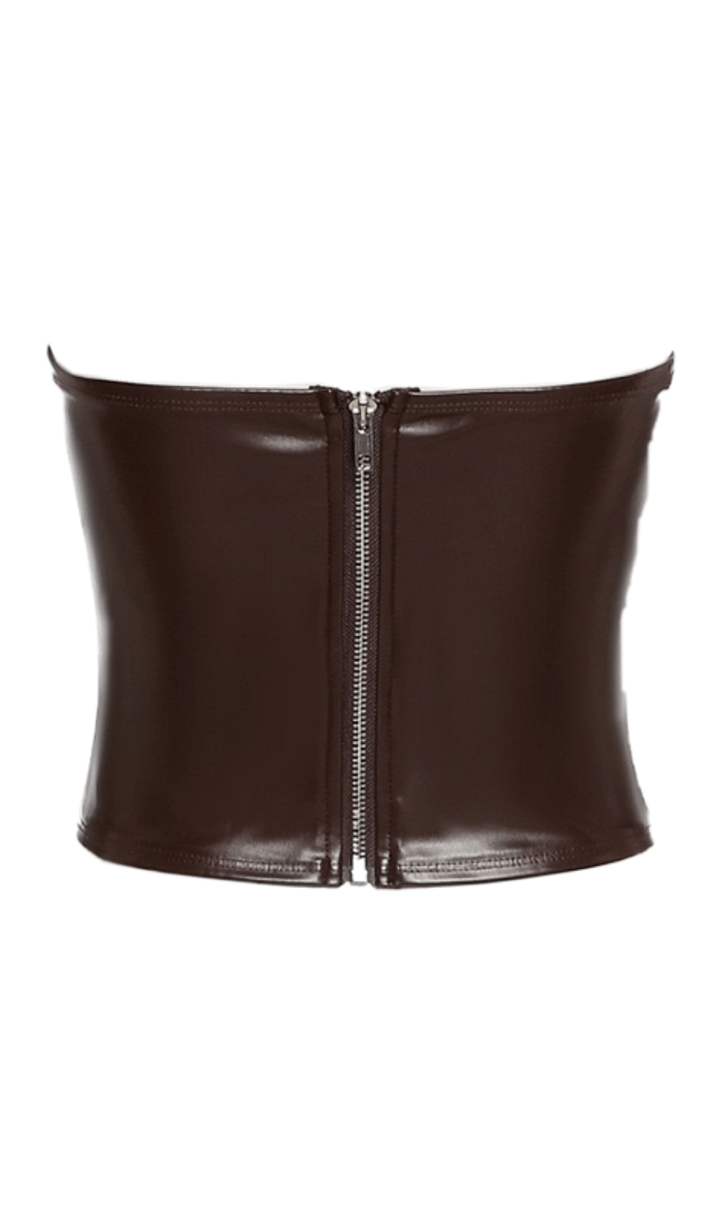 One-shoulder faux leather slim vest