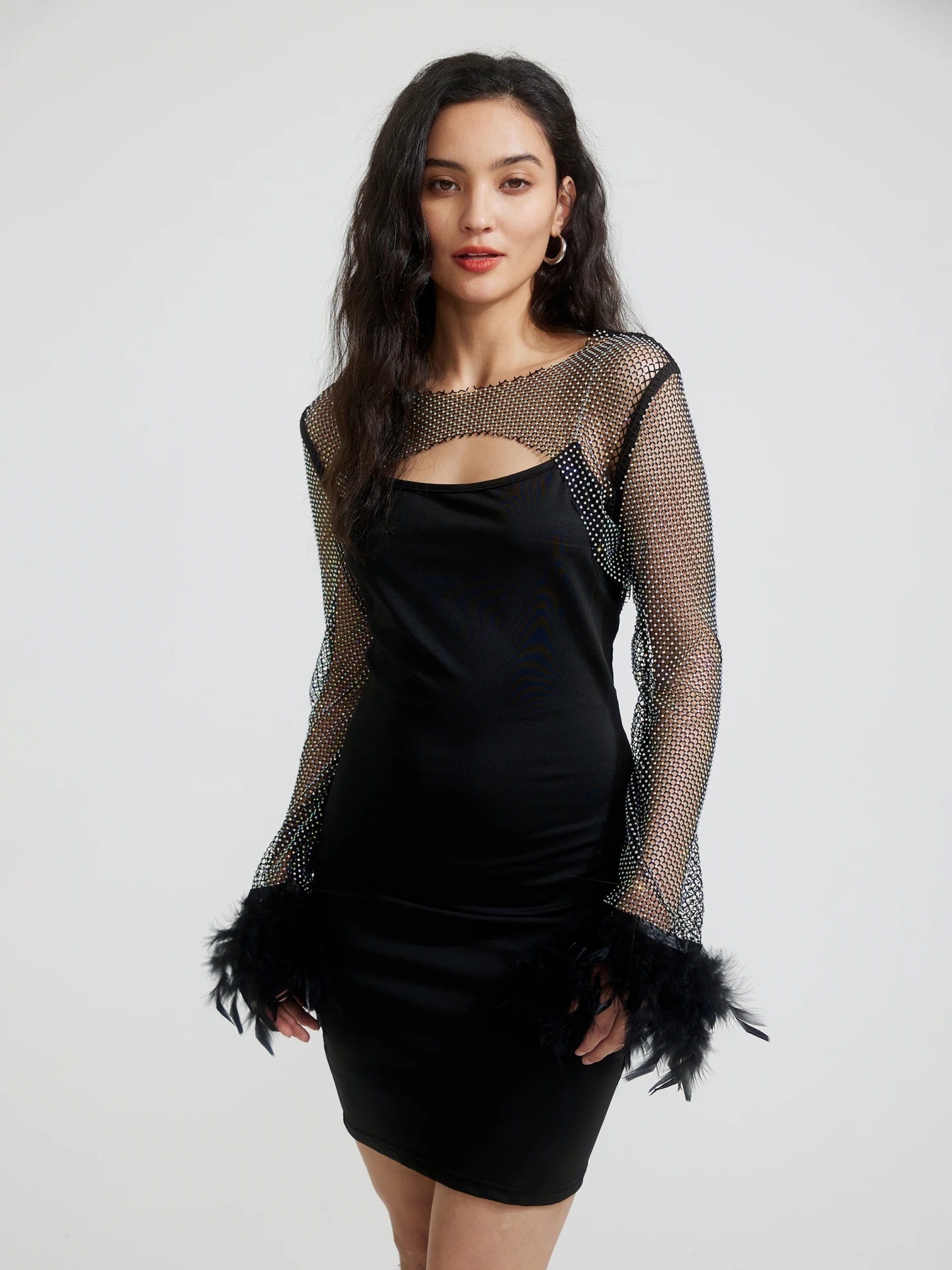 Rhinestone Pullover T-Shirt IN Black