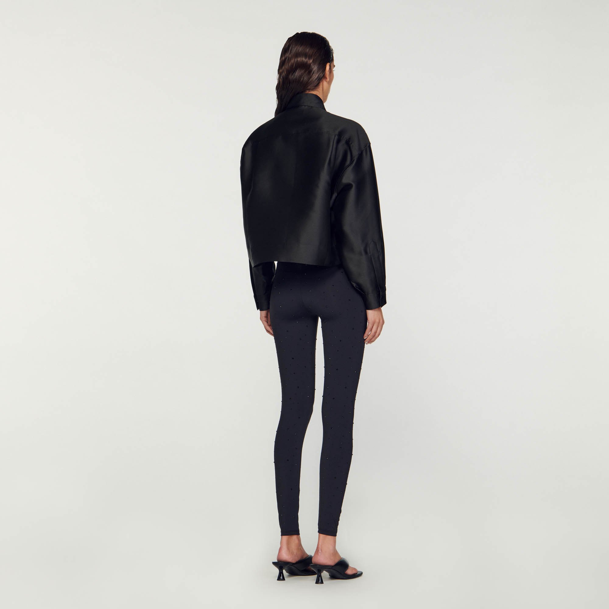 Oversized satin-effect shirt