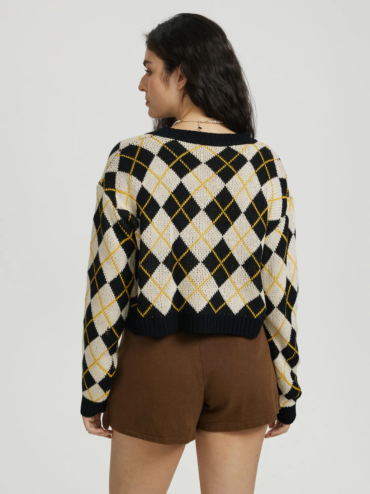 Buttoned Knit Cardigan in Apricot