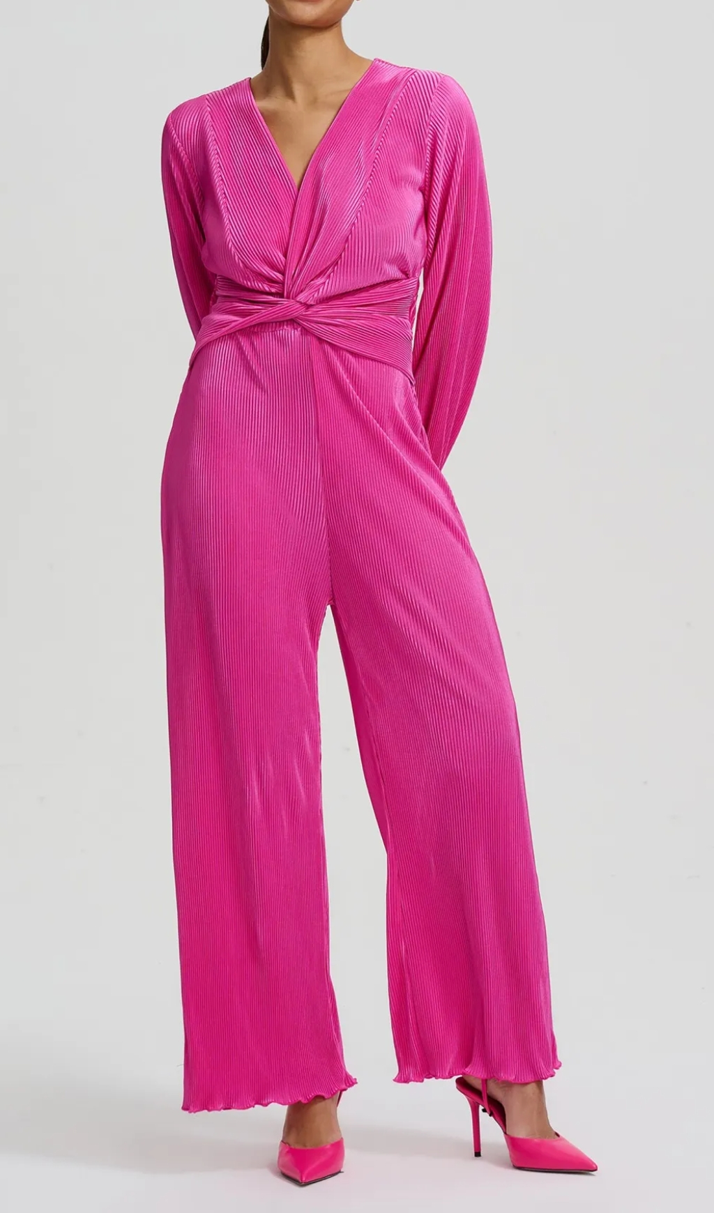 Knotted Jumpsuit in pot pink