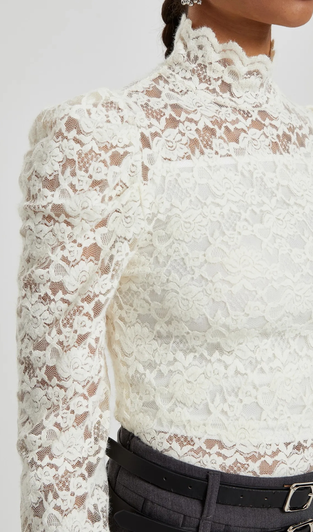 Sheer Pullover Blouse in white