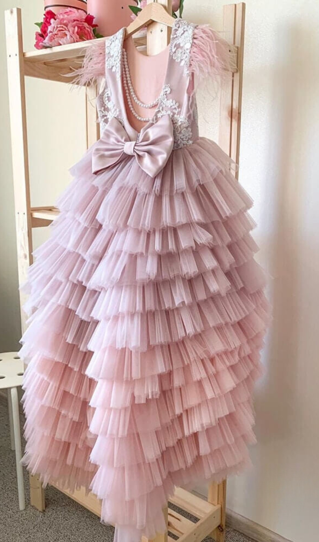 Dusty Pink Ruffle Flower Girl