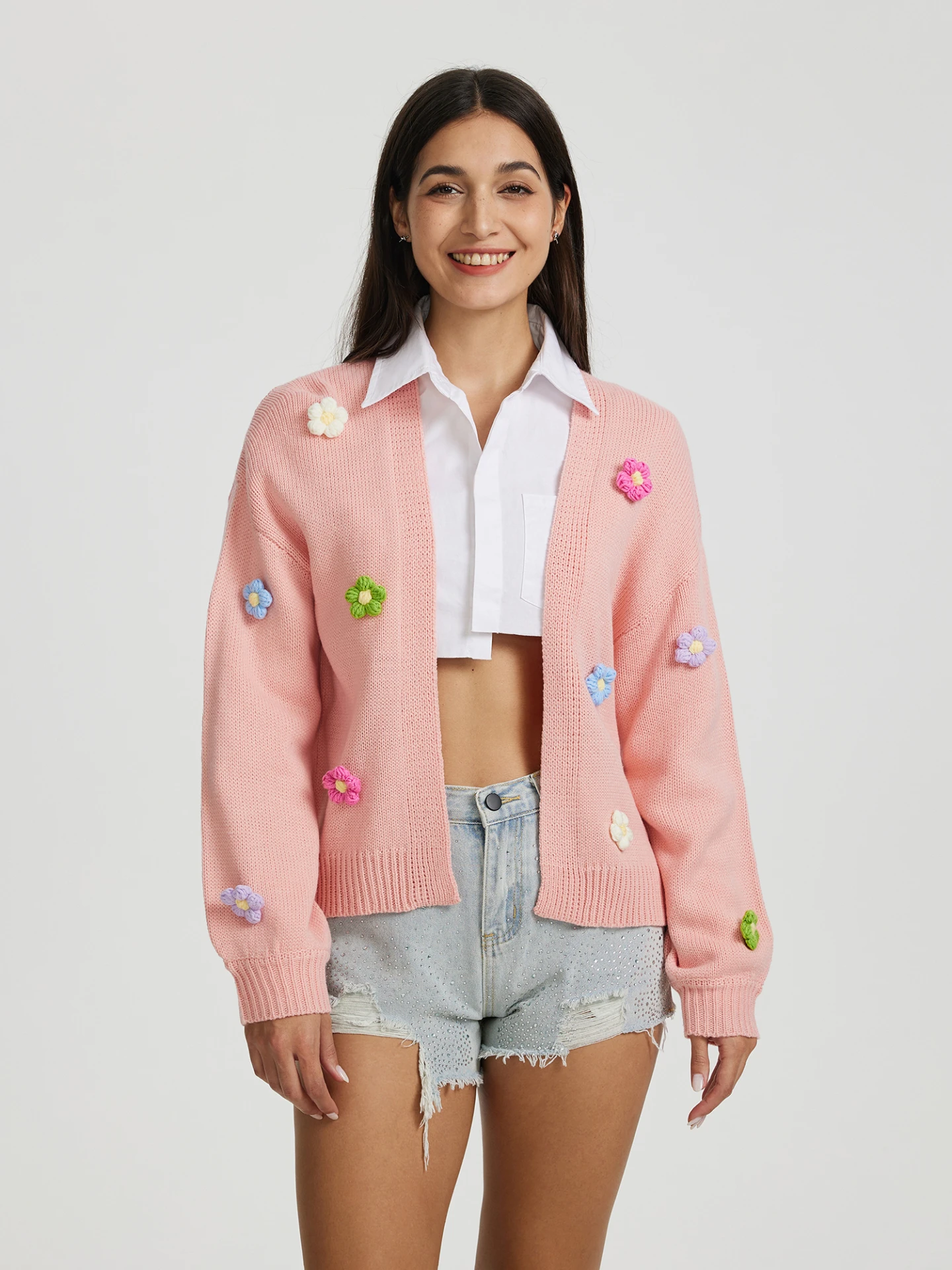 Knit Cardigan IN Pink