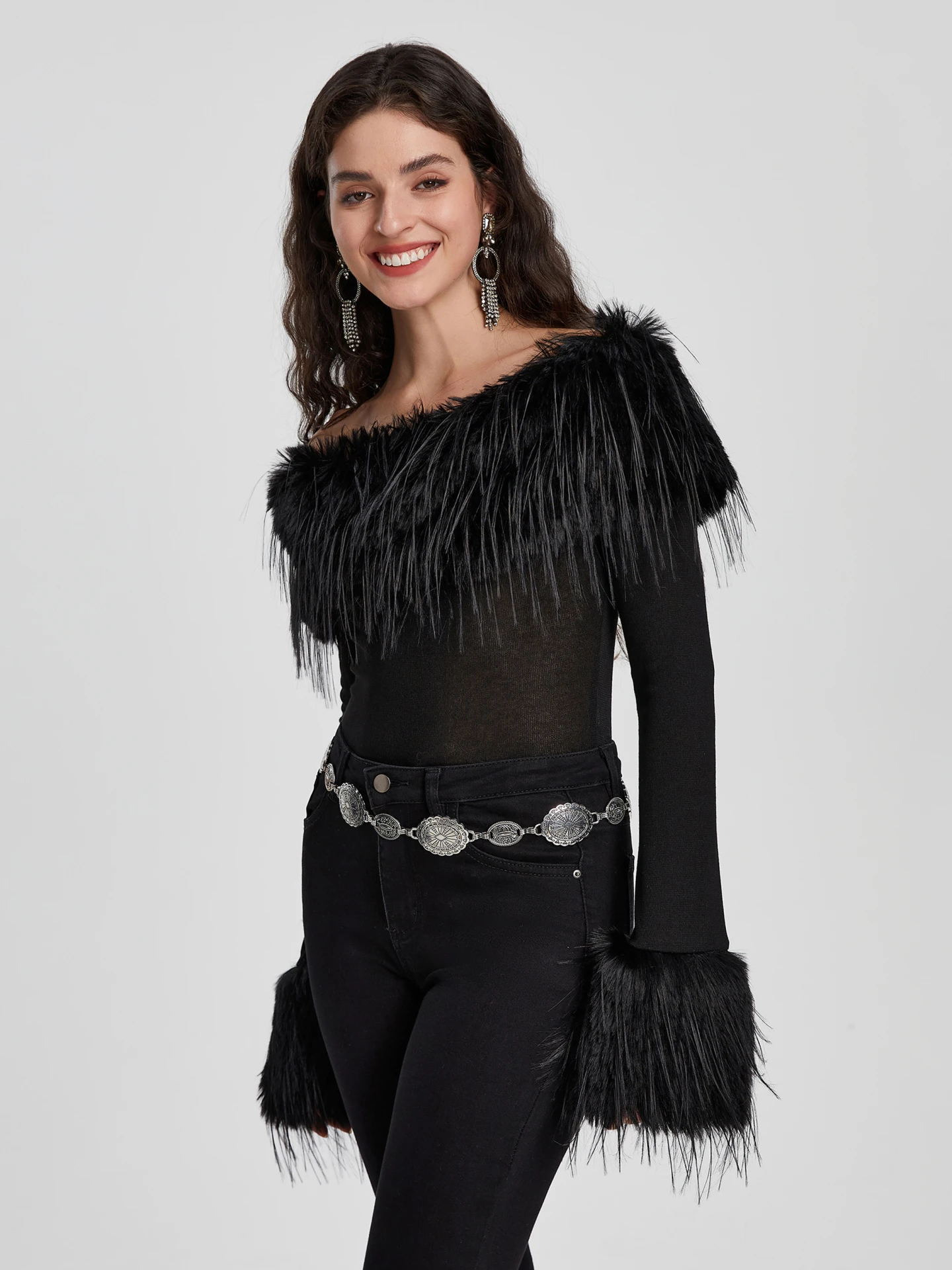 Sheer Pullover T-Shirt in Black