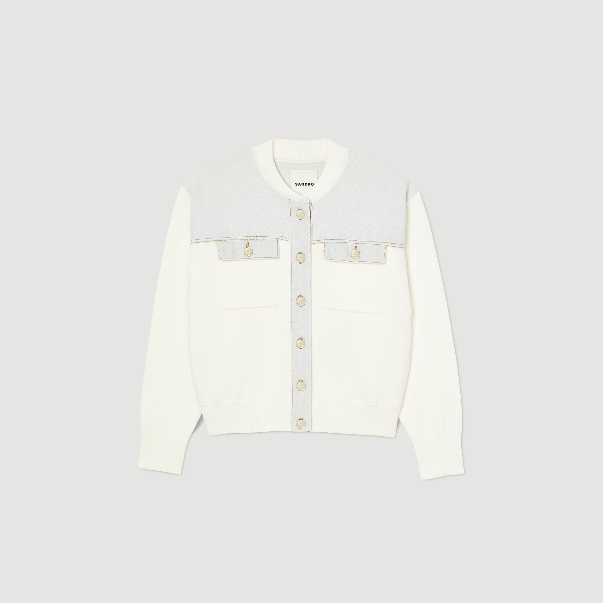 Dual-material coatigan