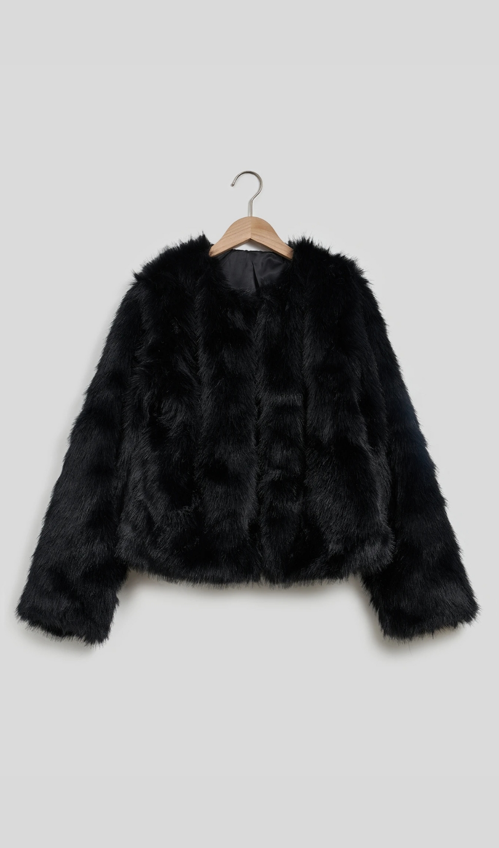 Faux Fur Coat In Black