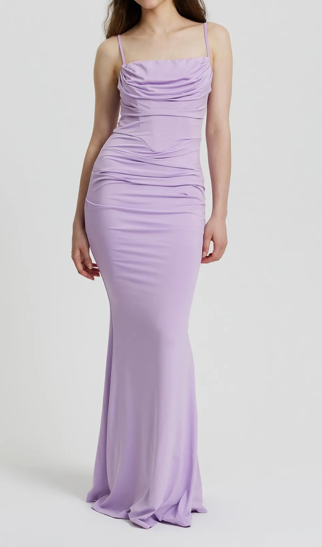 Maxi Gathered Cami Dress in lilac