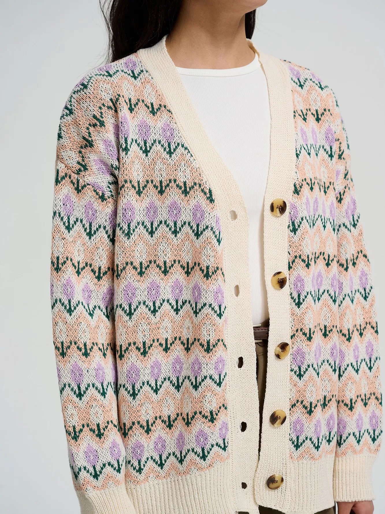 Knit Cardigan IN Light Pink